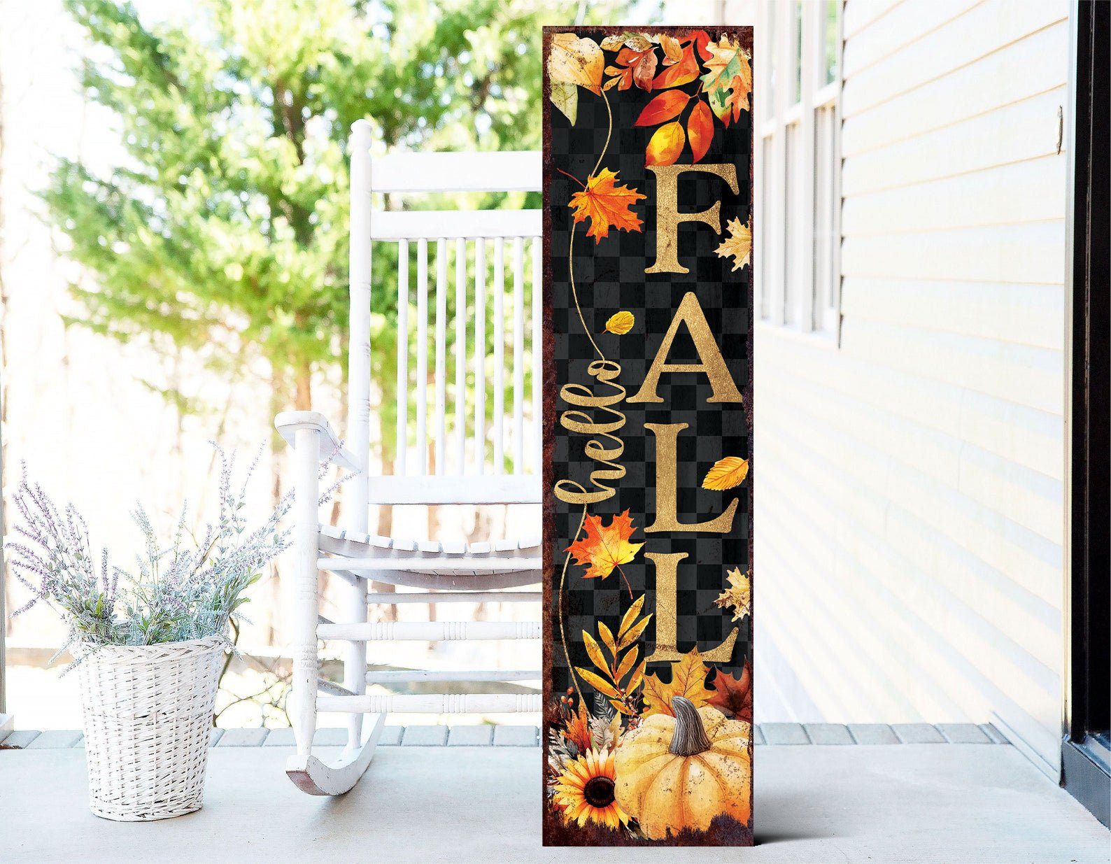 36in Hello Fall Porch Sign - Front Porch Fall Welcome Sign - Tuesday Morning - Wall Signs