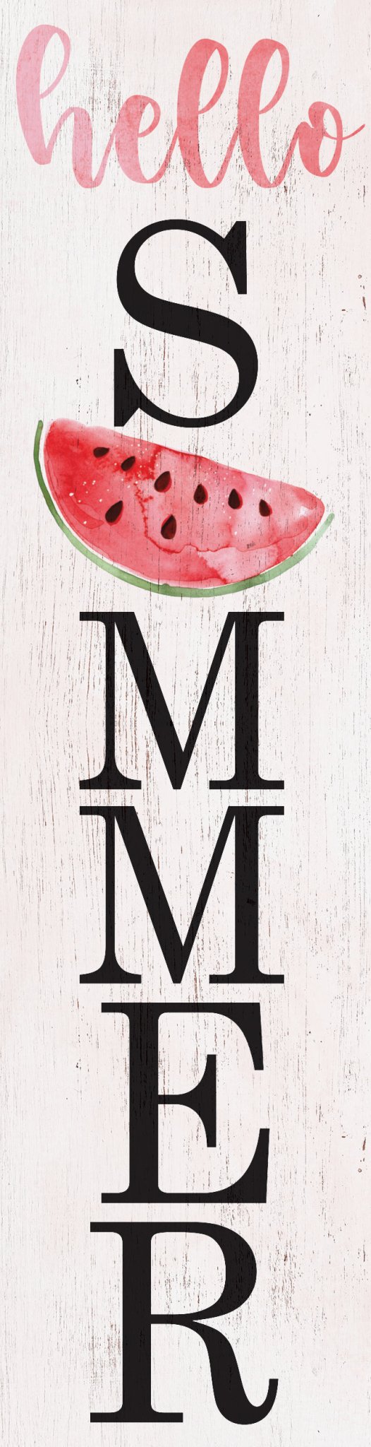 36in Hello Summer Wooden Porch Sign with Watermelon Pattern, Perfect for Front Porch Home Decor, Seasonal Welcome Sign - Tuesday Morning - Wall Signs