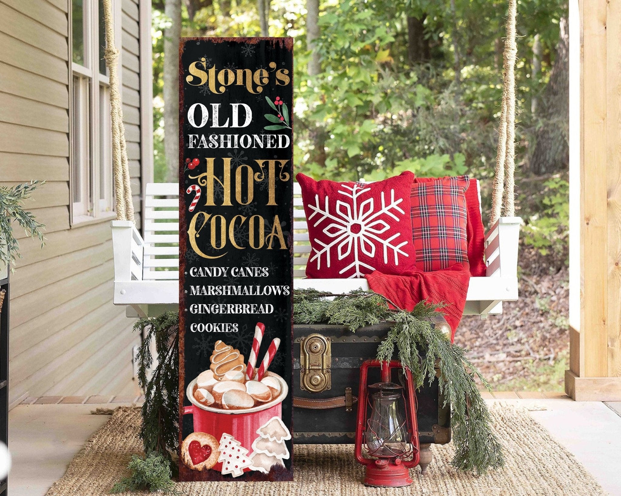 36in Hot Cocoa Bar Sign Personalized Christmas Sign - Tuesday Morning - Wall Signs