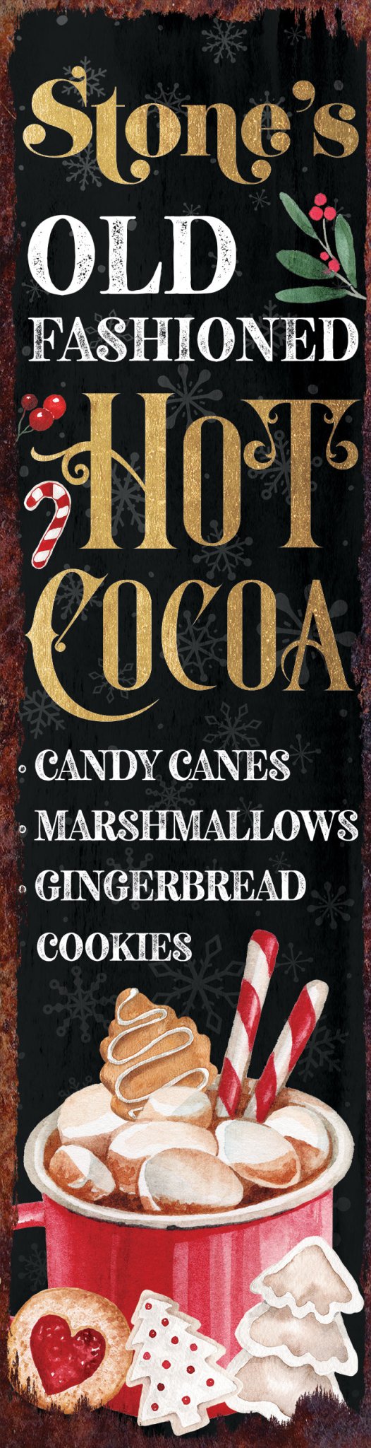 36in Hot Cocoa Bar Sign Personalized Christmas Sign - Tuesday Morning - Wall Signs