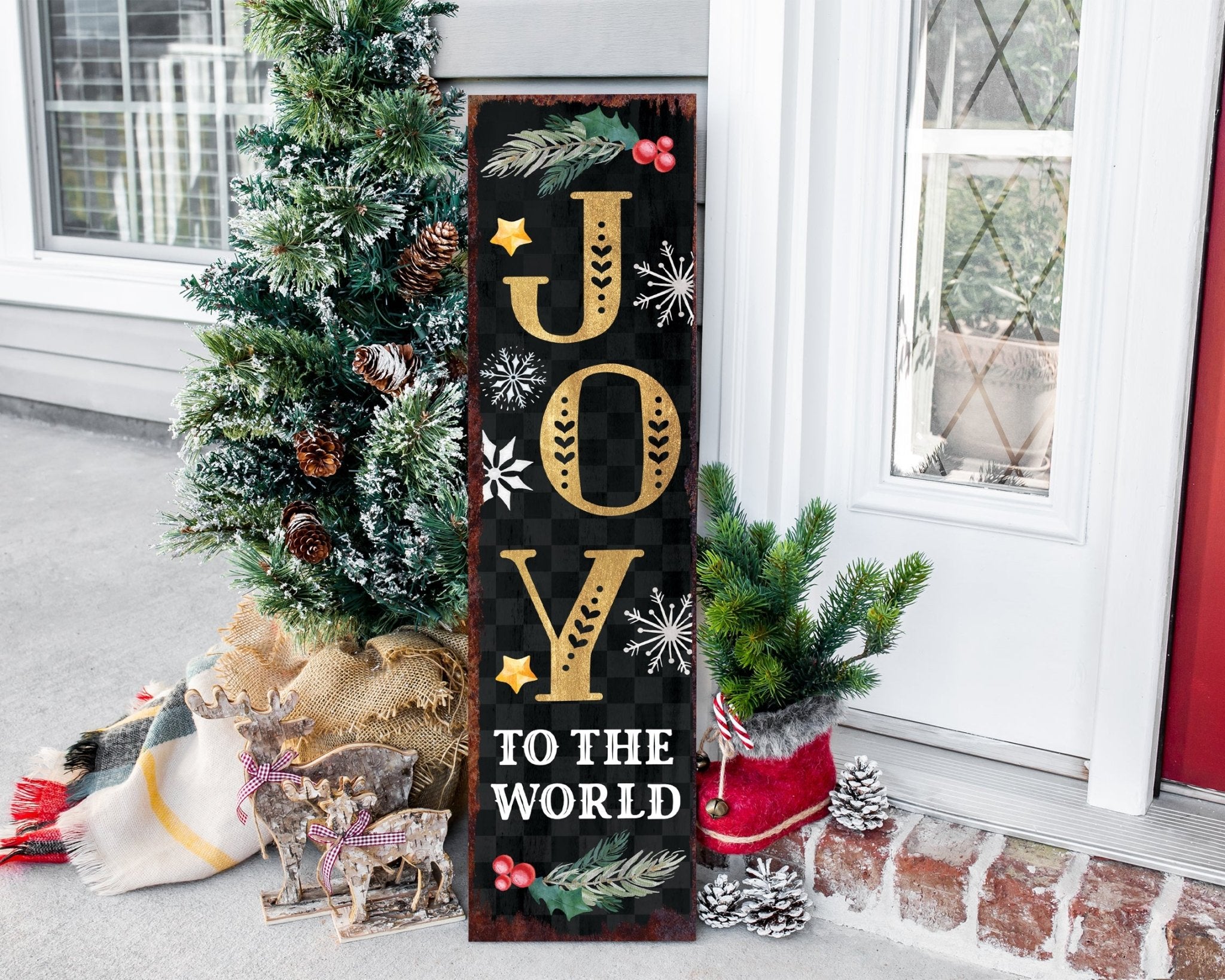 36in Joy to the World Christmas Porch Sign - Tuesday Morning - Wall Signs