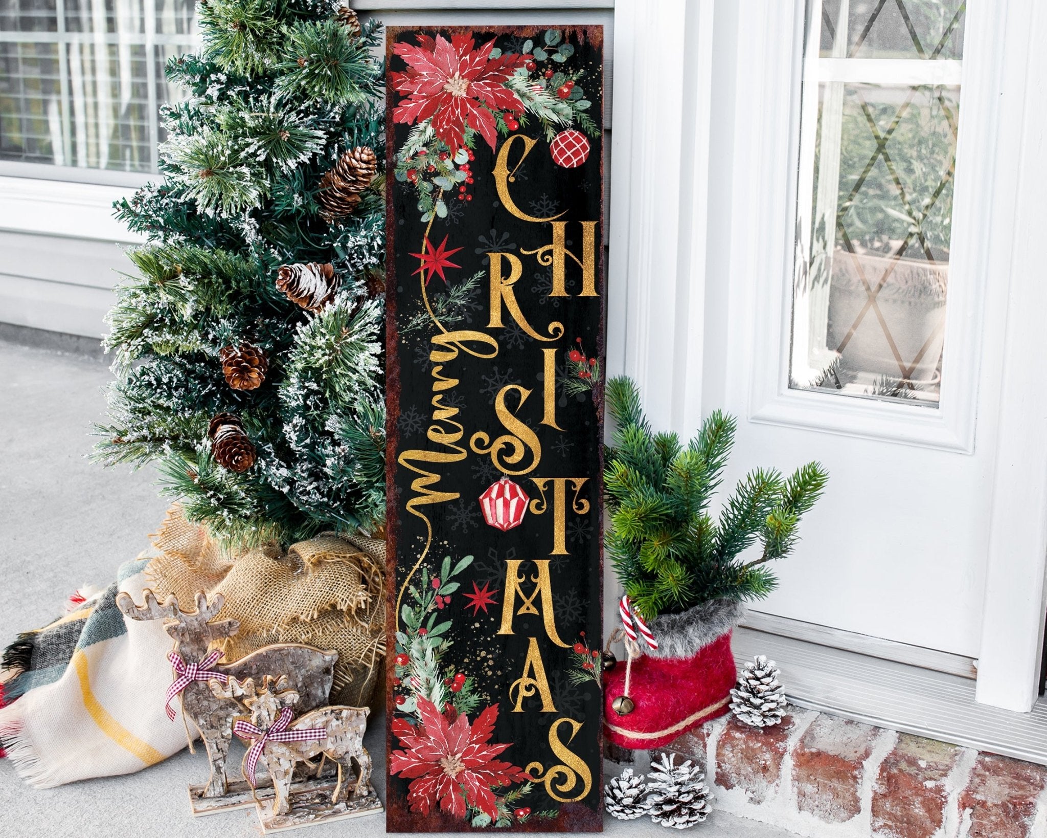 36in Merry Christmas Porch Sign - Tuesday Morning - Wall Signs