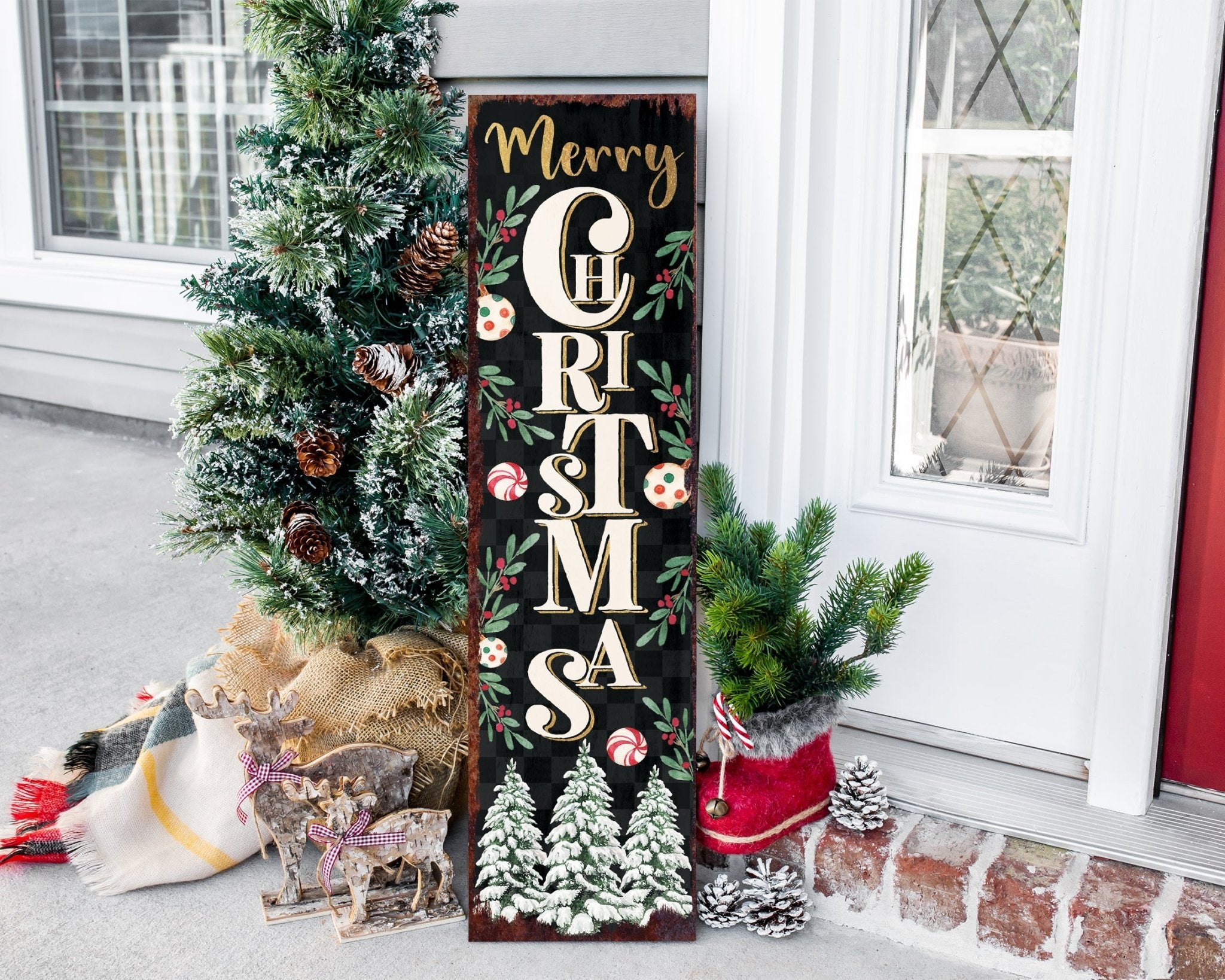 36in Merry Christmas Sign for Front Porch - Tuesday Morning - Wall Signs