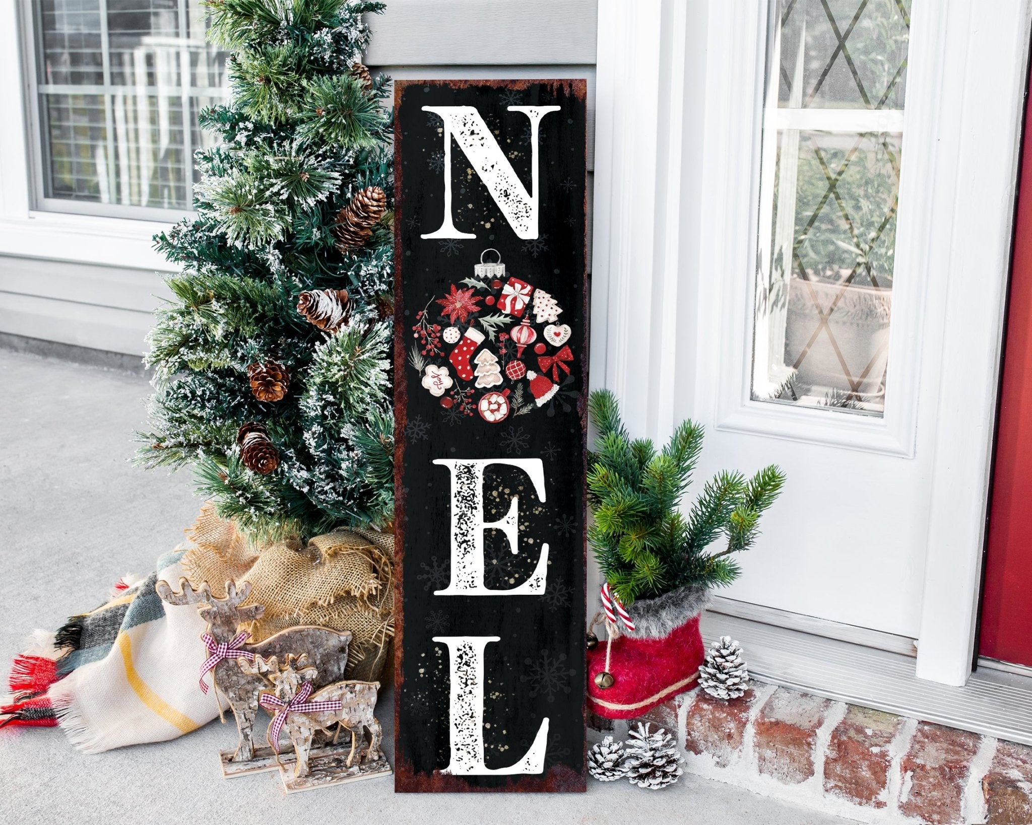 36in Noel Christmas Sign for Front Porch - Vintage Christmas Decoration - Tuesday Morning - Wall Signs