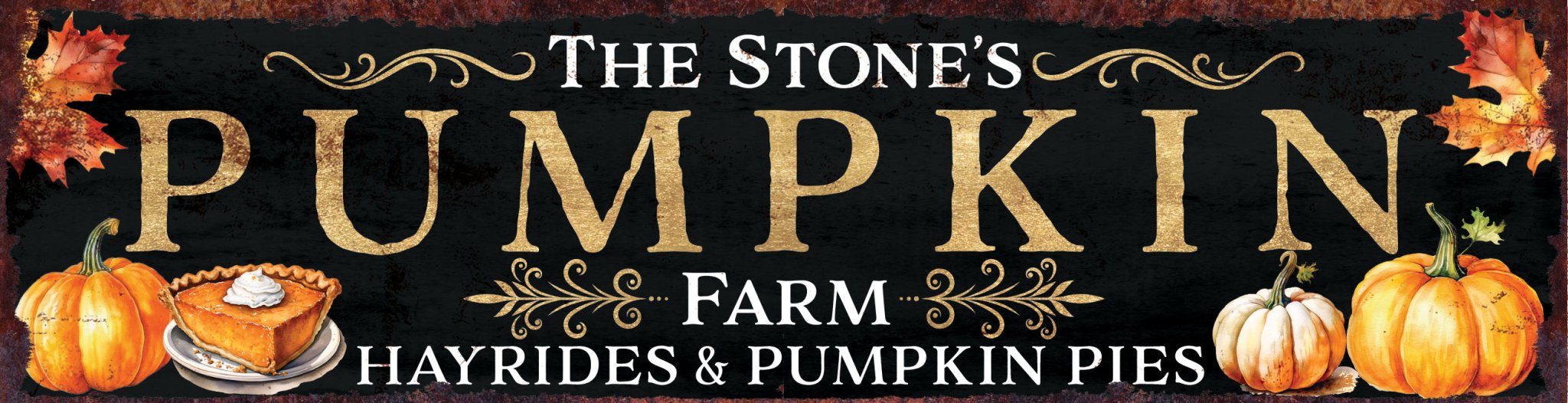 36in Personalized Pumpkin Farm Sign - Custom Family Name Pumpkin Farm Autumn & Fall Decor, Harvest Thanksgiving Sign - Tuesday Morning - Wall Signs