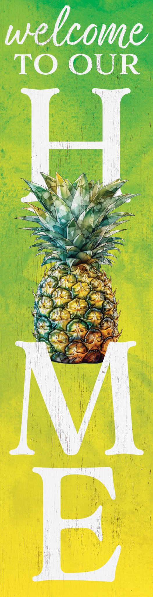 36in Pineapple Welcome to Our Home Wooden Summer Porch Sign, Tropical Front Door Wall Decor, Rustic Farmhouse Outdoor Entryway Display - Tuesday Morning - Wall Signs