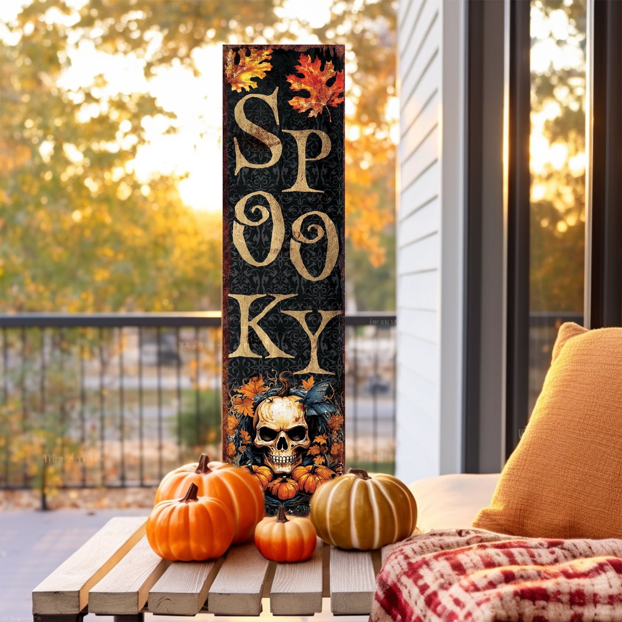 36in Spooky Halloween Porch Sign - Front Porch Halloween Welcome Sign - Tuesday Morning - Wall Signs