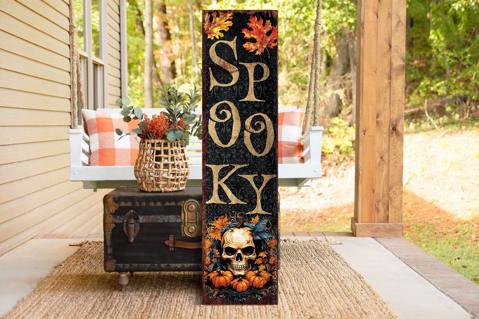 36in Spooky Halloween Porch Sign - Front Porch Halloween Welcome Sign - Tuesday Morning - Wall Signs