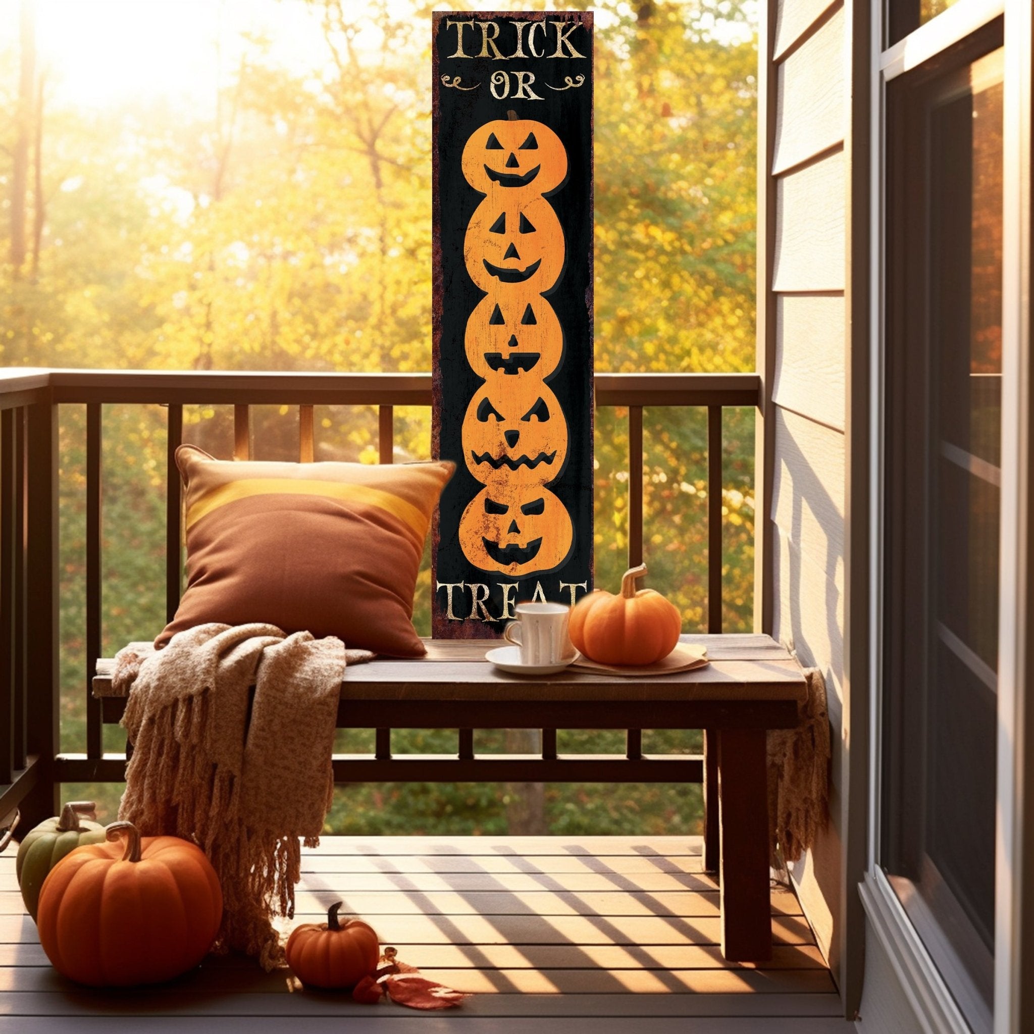 36in Trick or Treat Halloween Porch Sign - Front Porch Halloween Welcome Sign - Tuesday Morning - Wall Signs