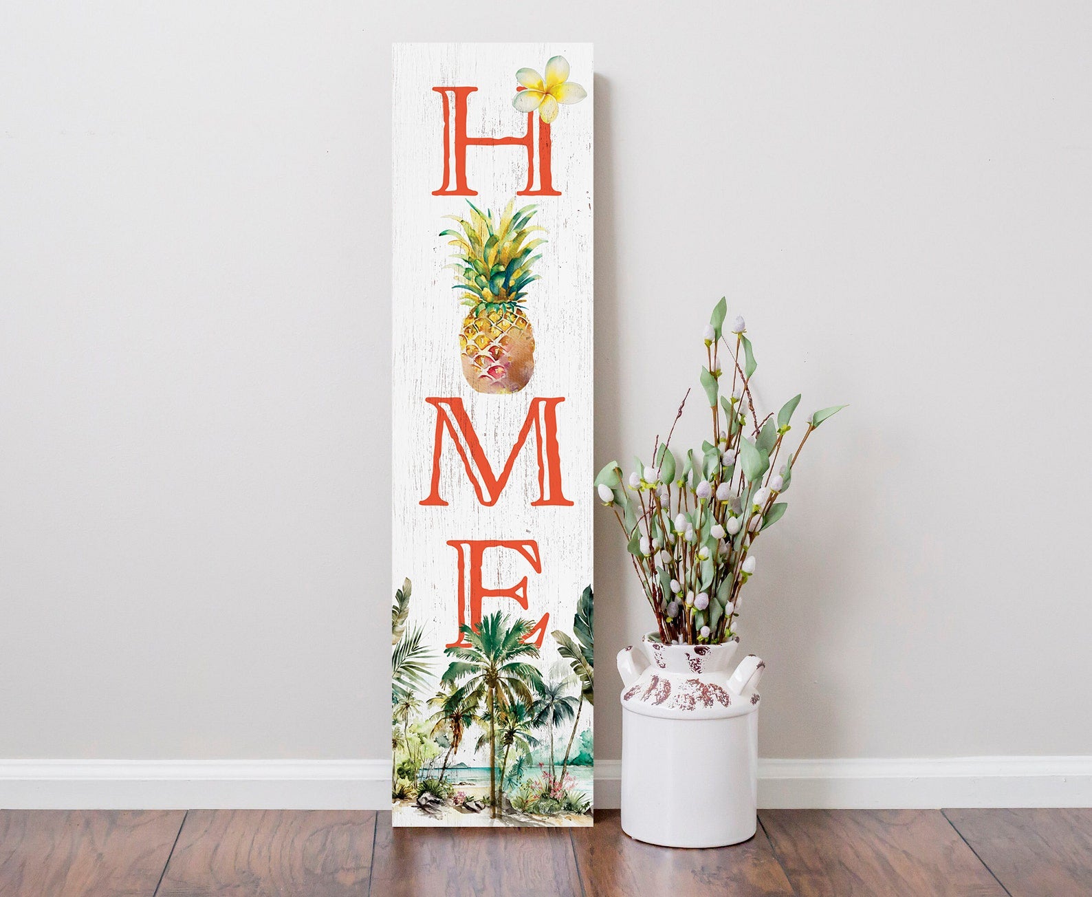 36in Tropical Summer Home Porch Sign for Front Door, Wooden 36 - inch Entryway Decor, Vibrant Island - Themed Accent - Tuesday Morning - Wall Signs