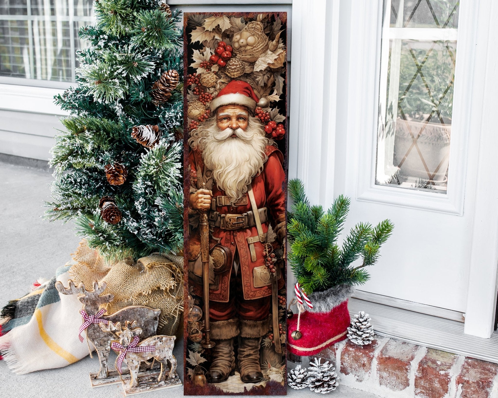 36in Vintage Santa Christmas Porch Sign - Tuesday Morning