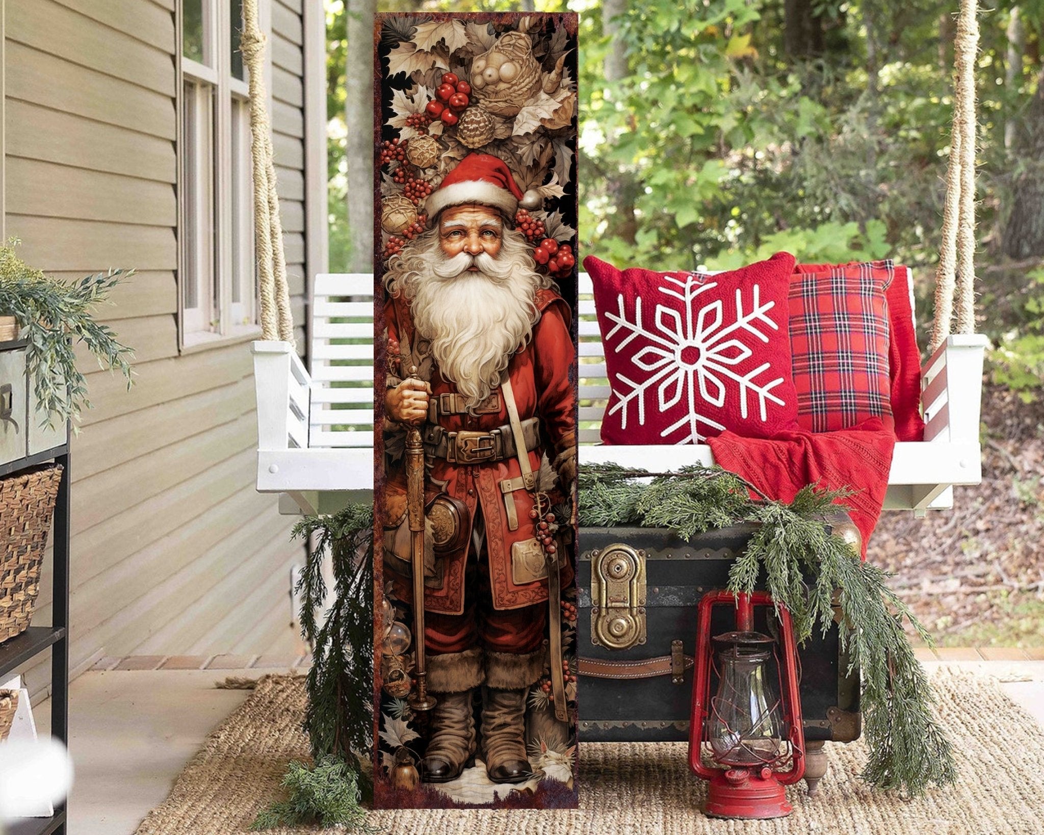 36in Vintage Santa Christmas Porch Sign - Tuesday Morning - Wall Signs