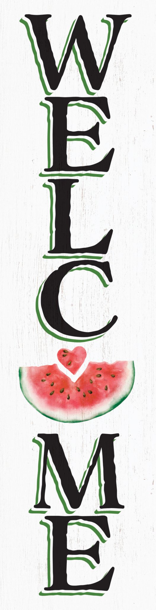 36in Welcome Sign with Watermelon Pattern - Front Door Porch Standing Decor - Charming Summer Design for Home Entryway, Great Gift Idea - Tuesday Morning - Wall Signs