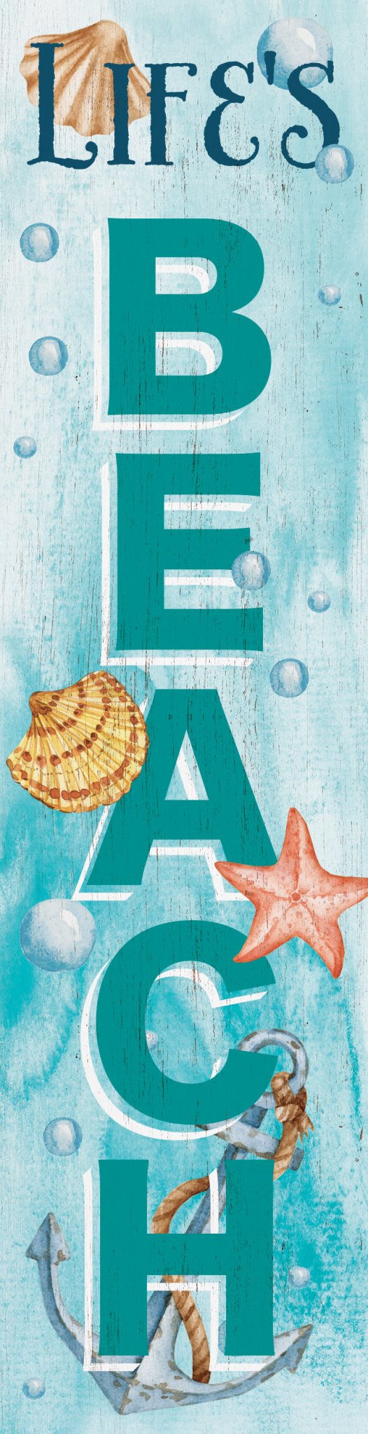 36in Wooden Life's a Beach Summer Welcome Porch Sign, Nautical Theme Front Door Decor, Coastal Wall Art, Rustic Beach House Outdoor Display - Tuesday Morning - Wall Signs