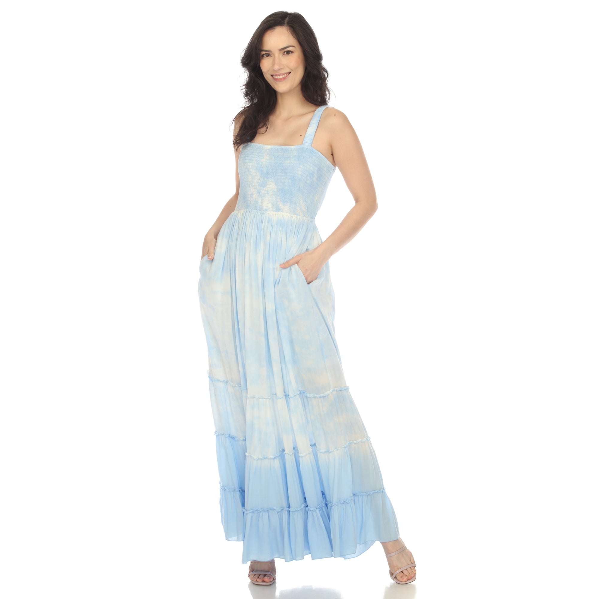 Women's Smocked Ruffle Maxi Dress