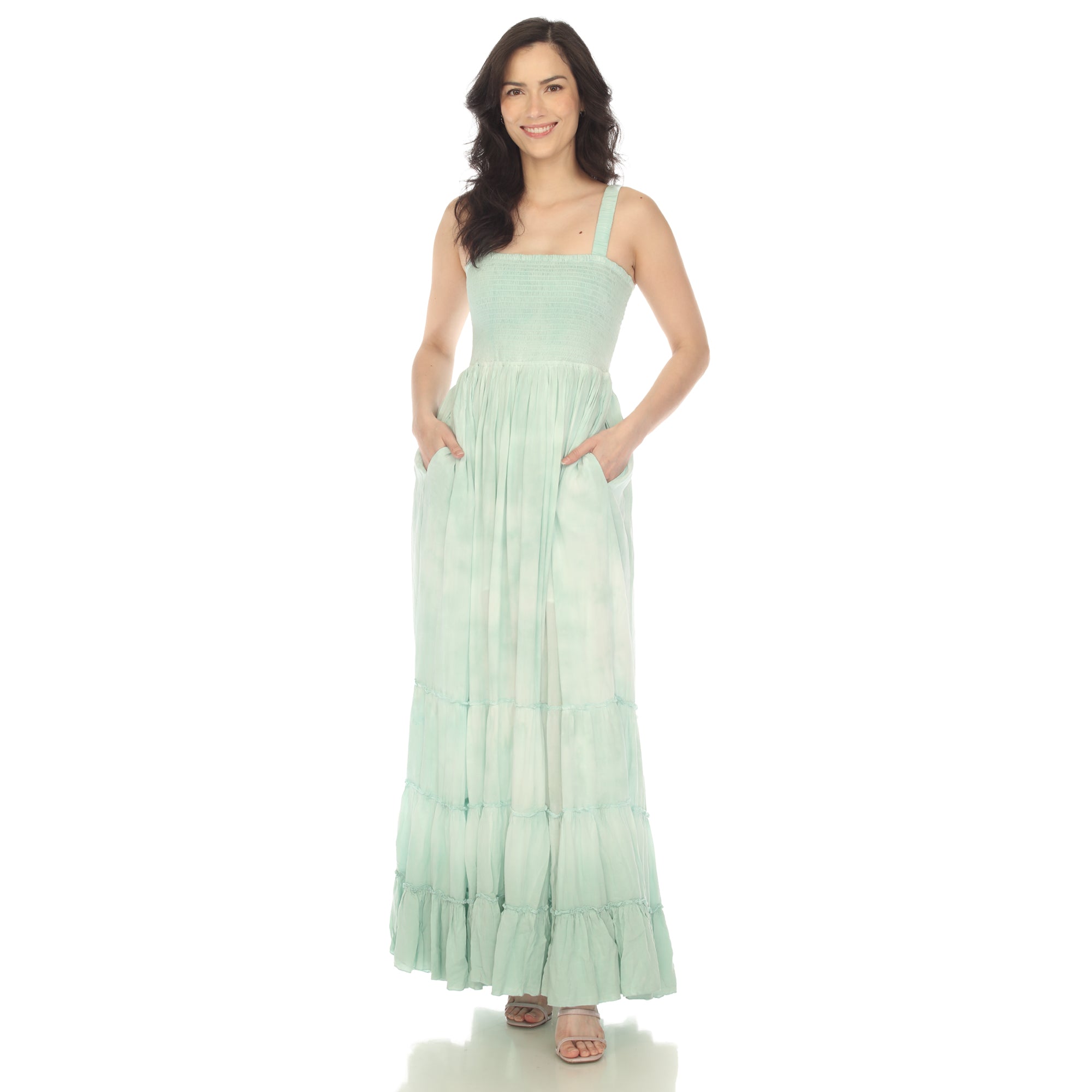 Women's Smocked Ruffle Maxi Dress