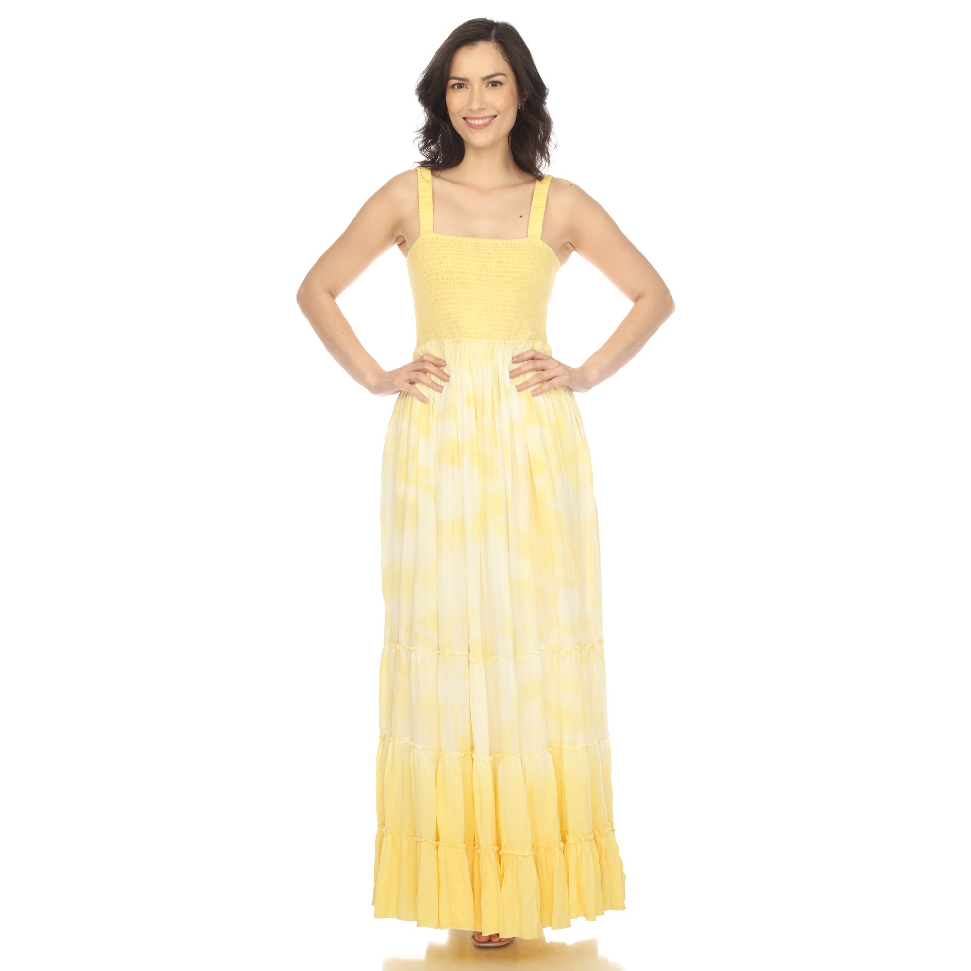 Women's Smocked Ruffle Maxi Dress