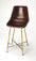 Brown And Gold Leather And Iron Bar Chair