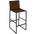 Brown And Black Leather And Steel Bar Chair