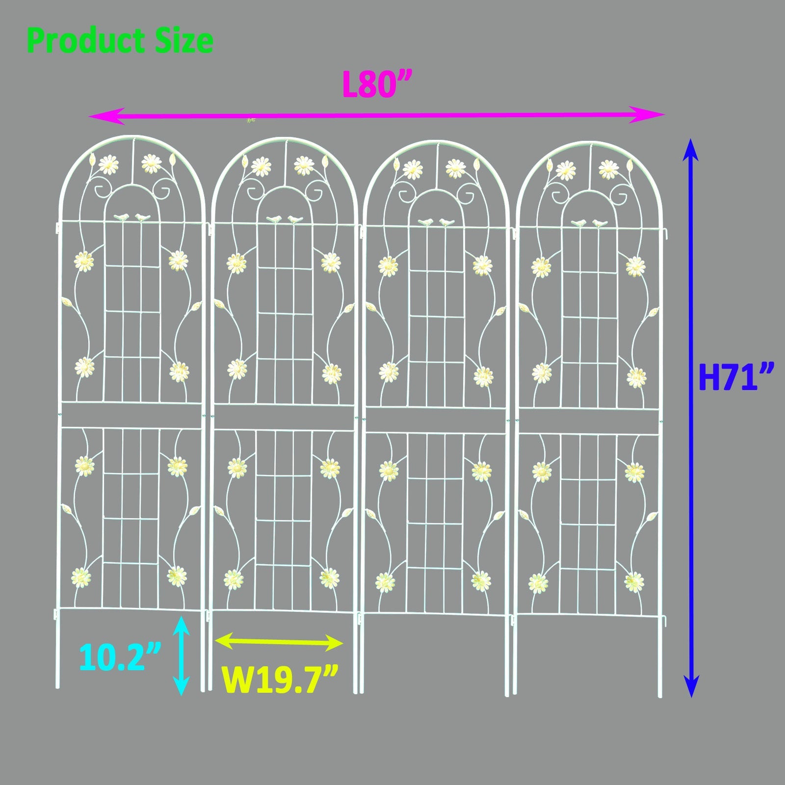 4 Pack Metal Garden Trellis 71 x 19.7 Rustproof Trellis - Tuesday Morning - Pots & Planters