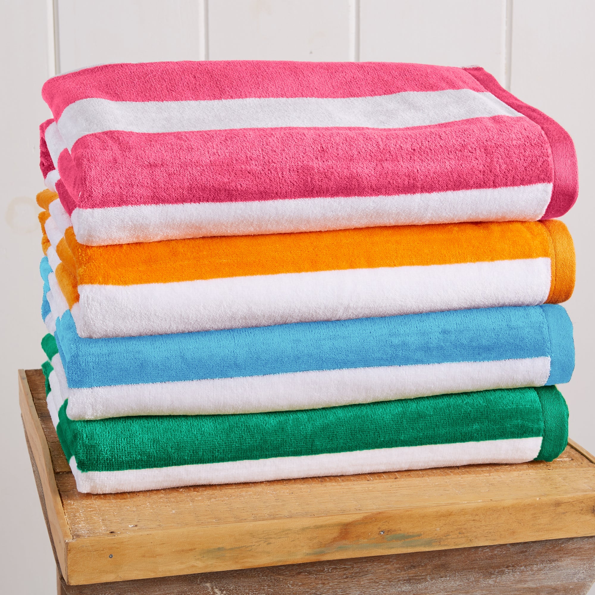 4 - Pack Multi Color Cotton Cabana Beach Towels - Tuesday Morning - Beach Towels