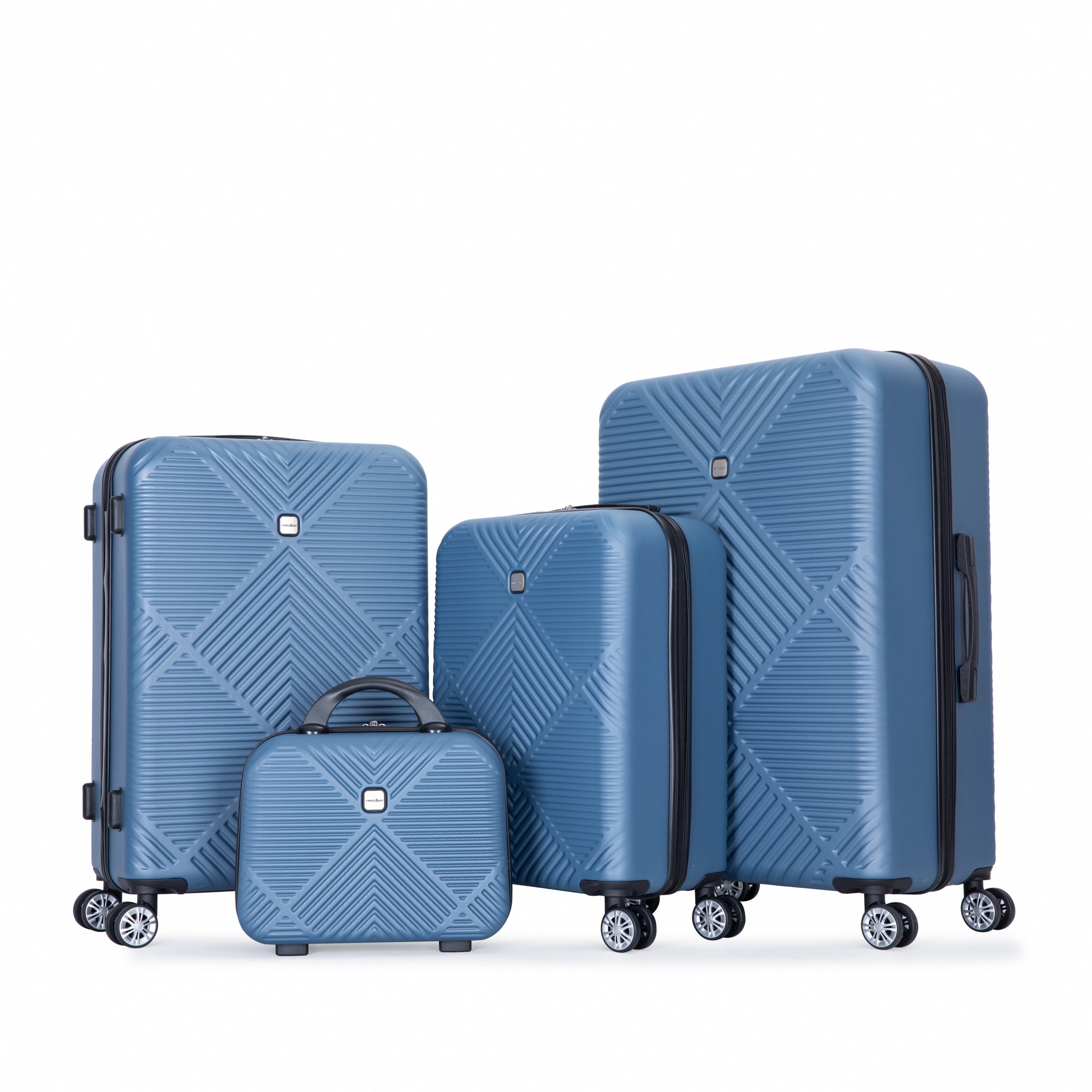 4 - piece ABS lightweight suitcase, 14 inch makeup box, aircraft wheels (14/20/24/28) BLUE - Tuesday Morning - Luggage & Bags