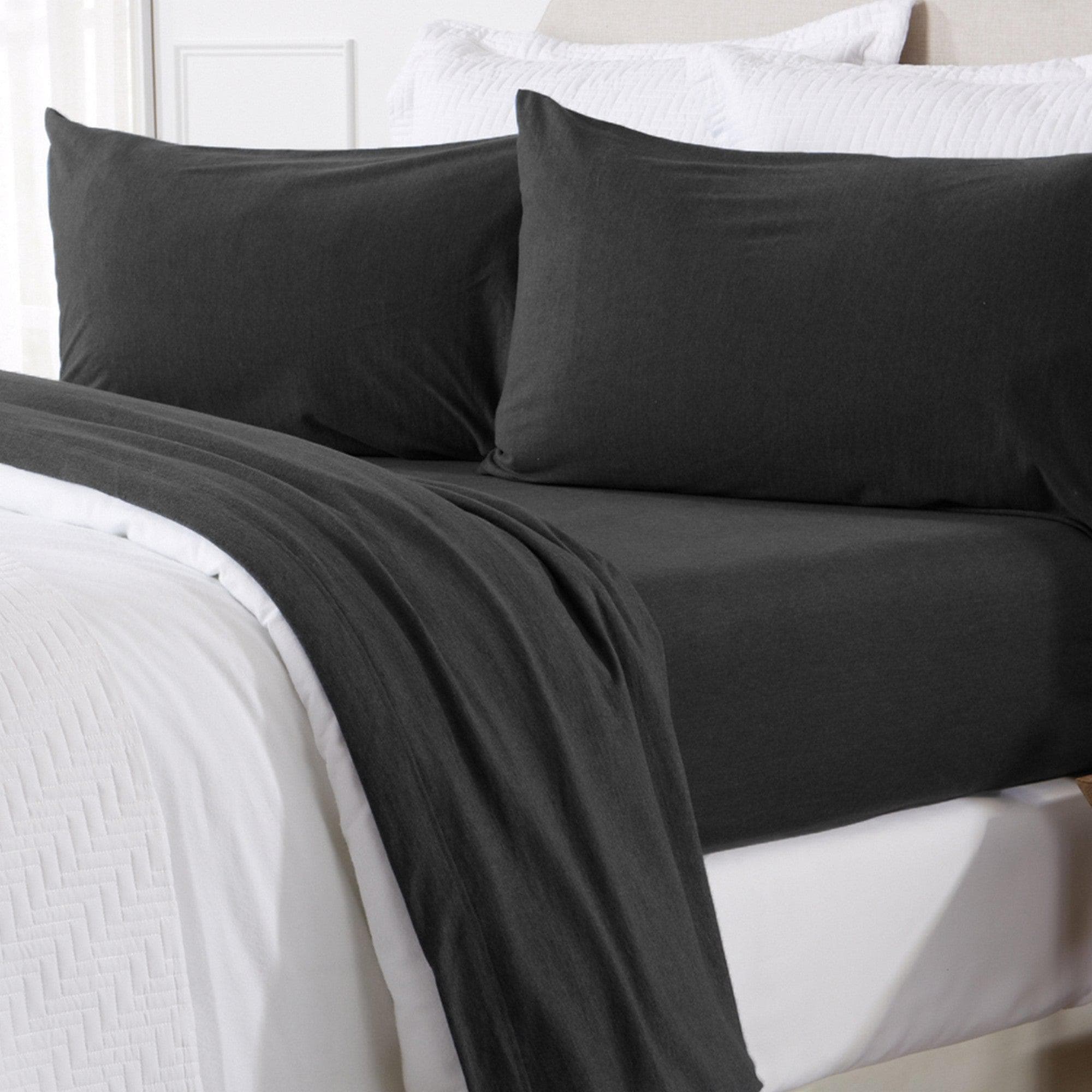 4 - Piece Flannel Jersey Sheet - Cozy Flex Collection (5 Colors Available) - Tuesday Morning - Bed Sheets