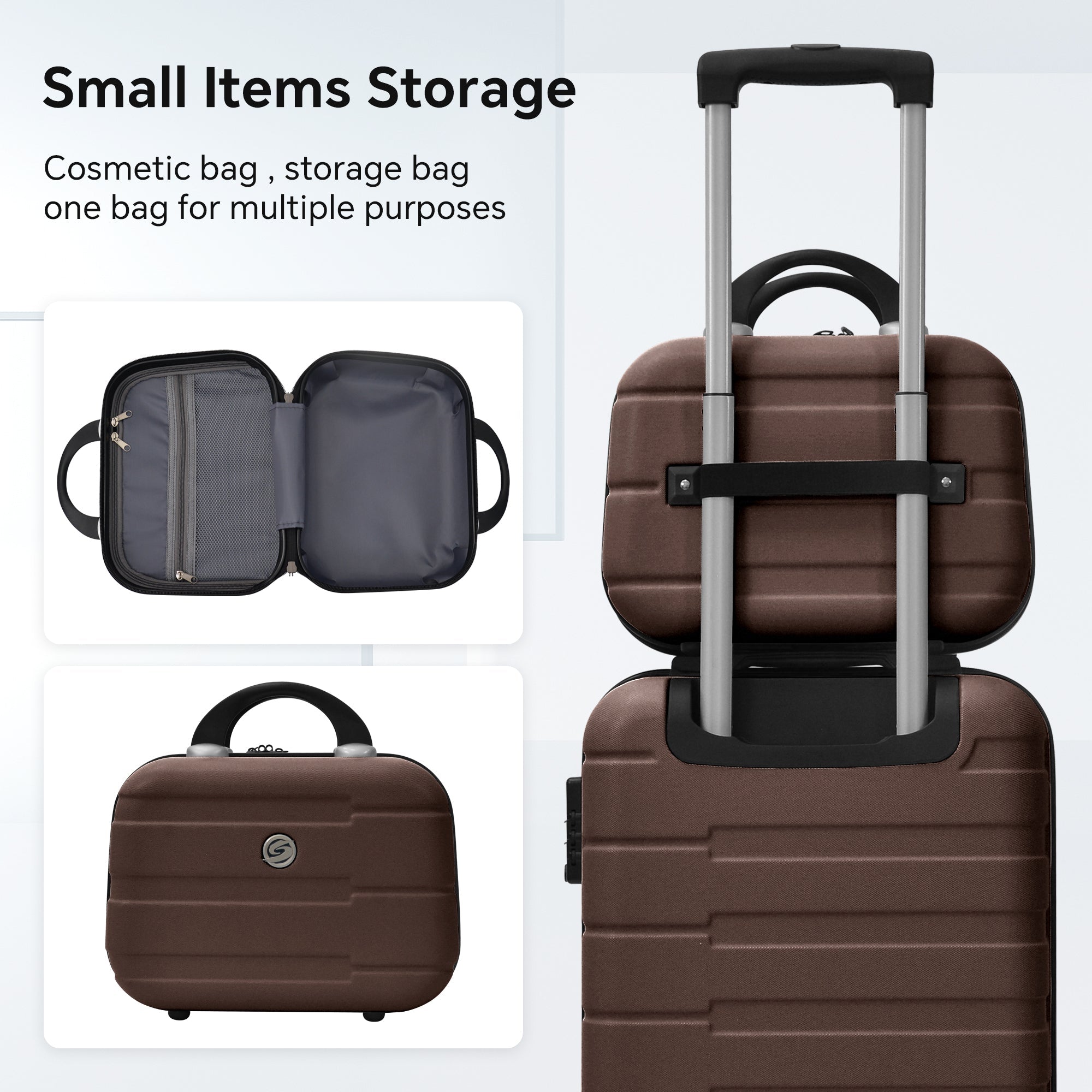 4 Piece Hard Shell Luggage Set,Carry on Suitcase with Spinner Wheels,Family Luggage Set,Brown(12/20/24/28in) - Tuesday Morning - Luggage Sets