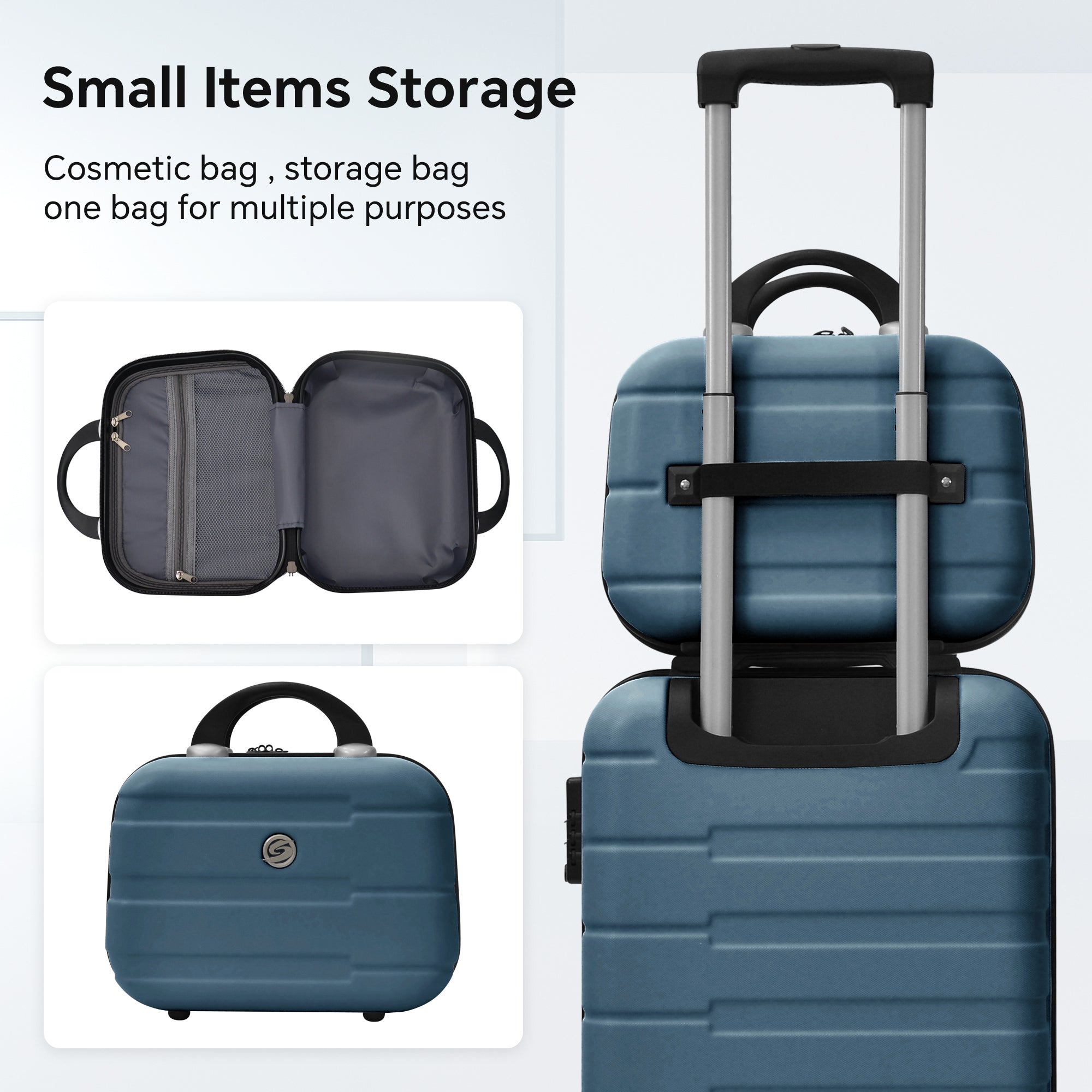 4 Piece Hard Shell Luggage Set,Carry on Suitcase with Spinner Wheels,Family Luggage Set,Dark Blue(12/20/24/28in) - Tuesday Morning - Luggage Sets