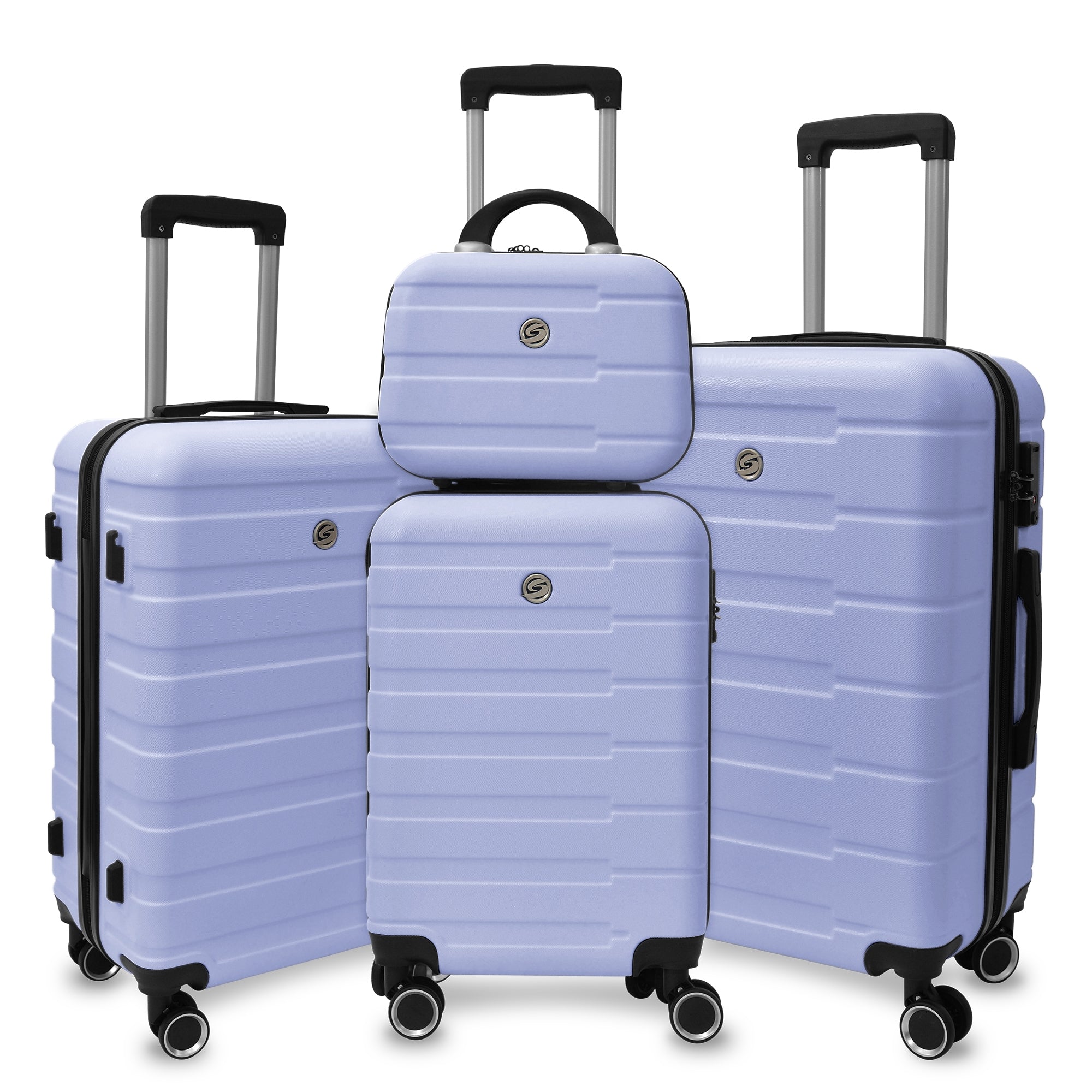 4 Piece Hard Shell Luggage Set,Carry on Suitcase with Spinner Wheels,Family Luggage Set,Lavender Purple(12/20/24/28in) - Tuesday Morning - Luggage Sets