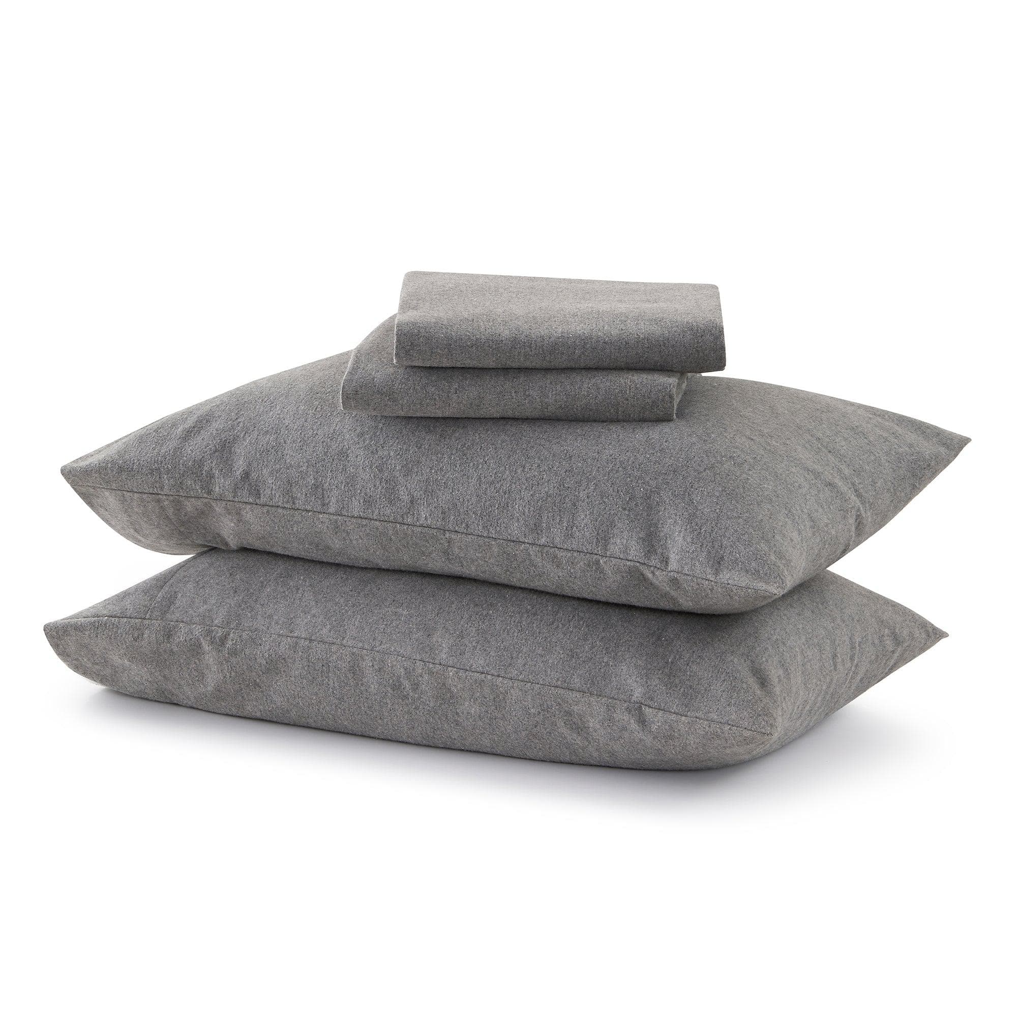 4 Piece Heathered Solid Cotton Blend Flannel Sheet Set - Anders Collection (5 Colors Available) - Tuesday Morning - Bed Sheets