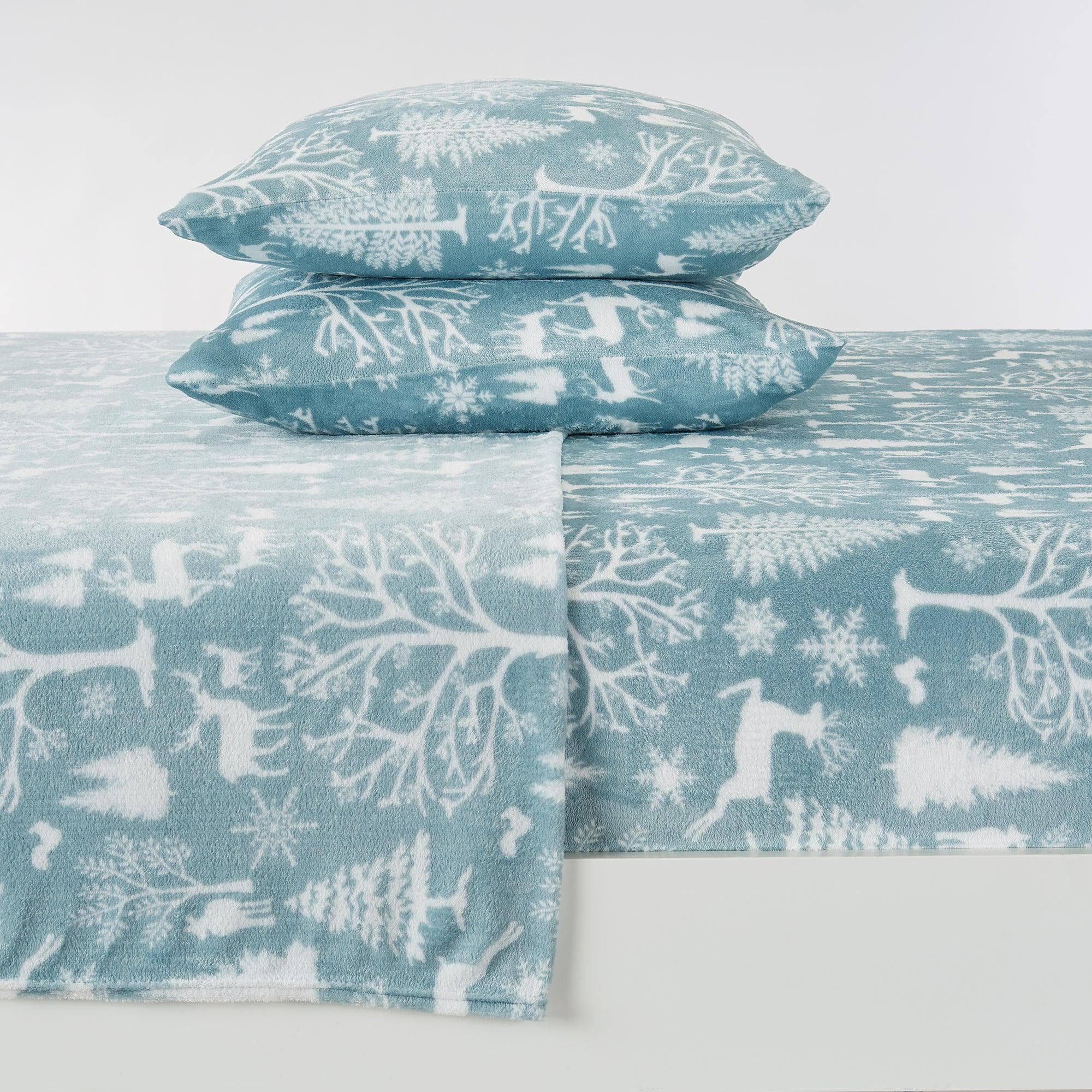 4 - Piece Printed Plush Sheet - Velvet Luxe - Lodge Collection (15 Styles Available) - Tuesday Morning - Bed Sheets