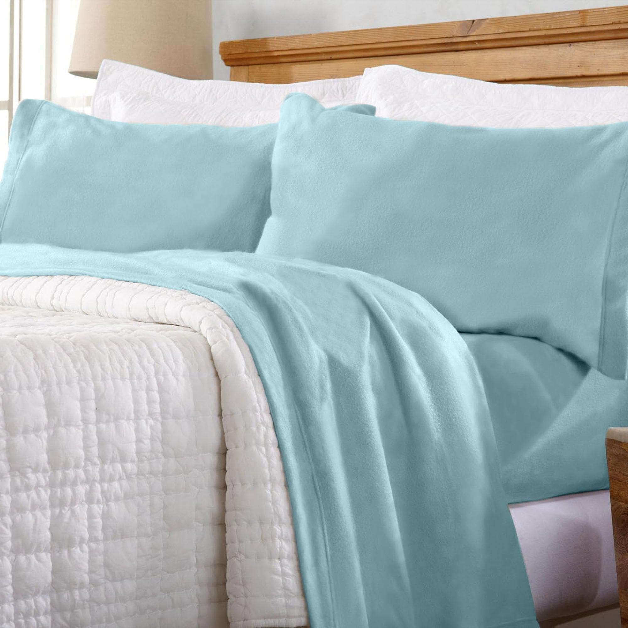 4 - Piece Solid Fleece Sheet - Christina Collection (7 Colors Available) - Tuesday Morning - Bed Sheets