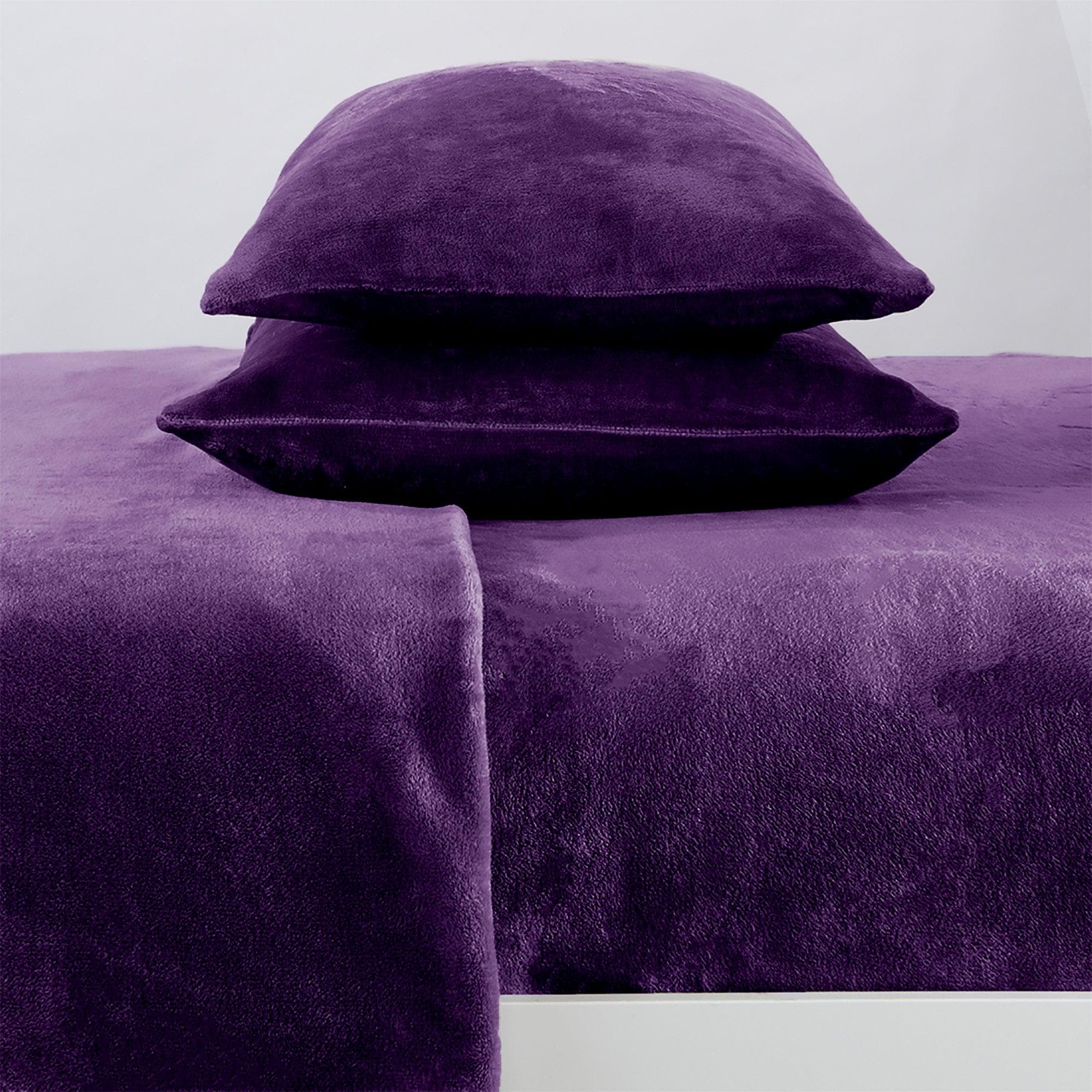 4 - Piece Solid Jewel - Toned Plush Sheet - Velvet Luxe Collection (4 Colors Available) - Tuesday Morning - Bed Sheets