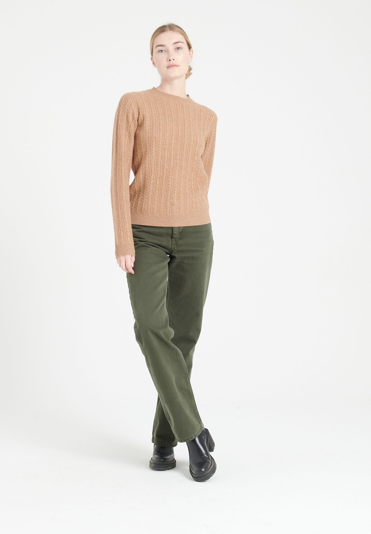 4 - thread cashmere cable - knit round - neck sweater camel - Tuesday Morning - Sweaters & Hoodies