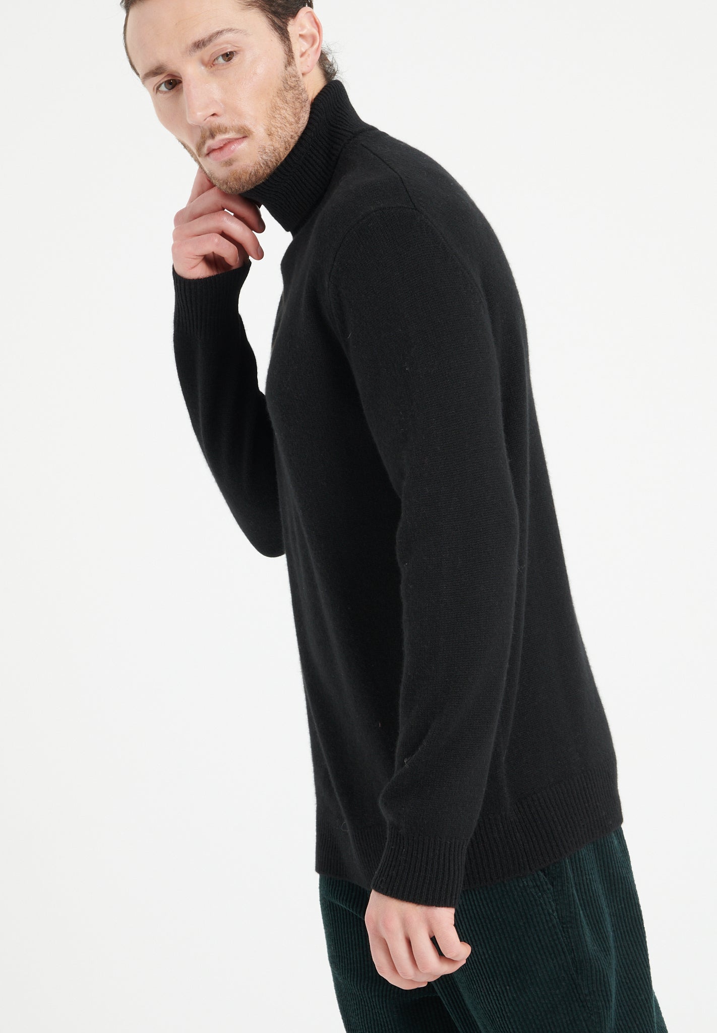 4 - thread cashmere turtleneck sweater, black - Tuesday Morning - Sweaters & Hoodies