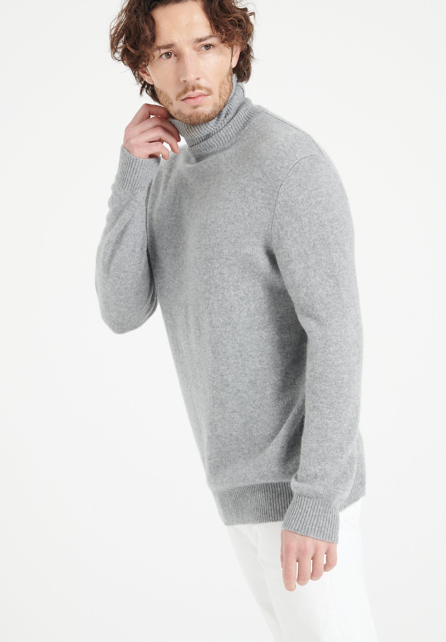 4 - thread cashmere turtleneck sweater light grey - Tuesday Morning - Sweaters & Hoodies