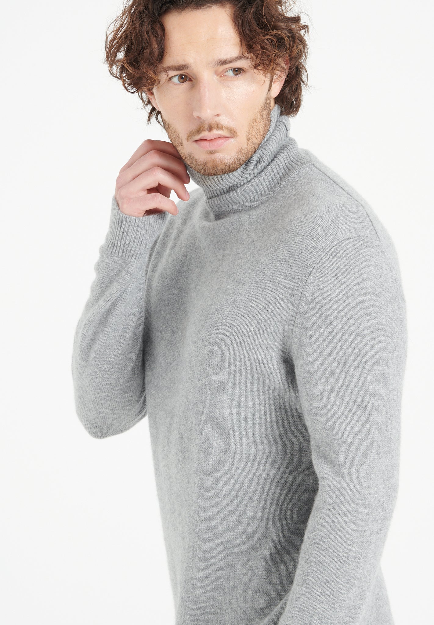 4 - thread cashmere turtleneck sweater light grey - Tuesday Morning - Sweaters & Hoodies