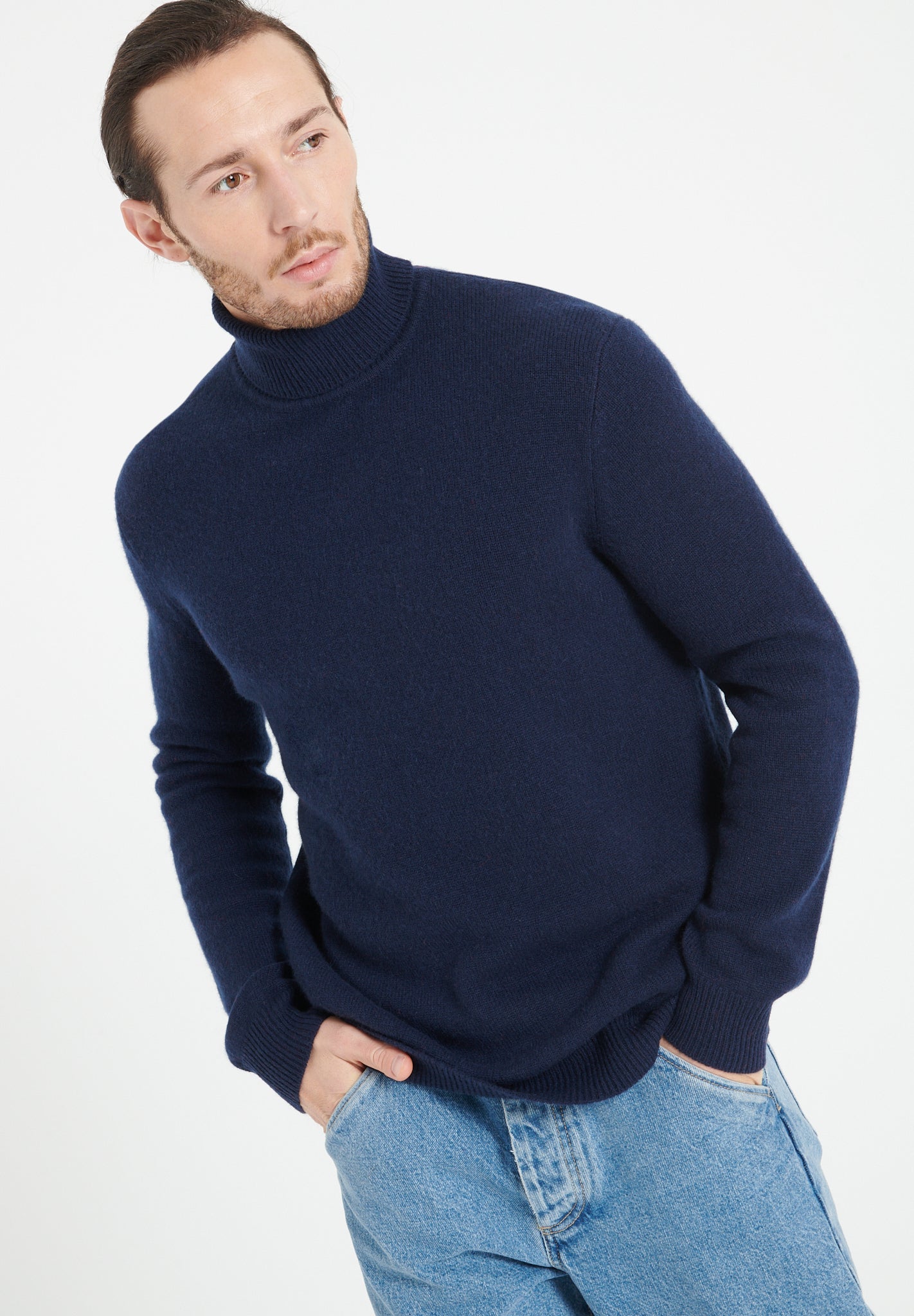 4 - thread cashmere turtleneck sweater navy blue - Tuesday Morning - Sweaters & Hoodies