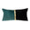 Teal Gold and Black Tufted Velvet Lumbar Pillow