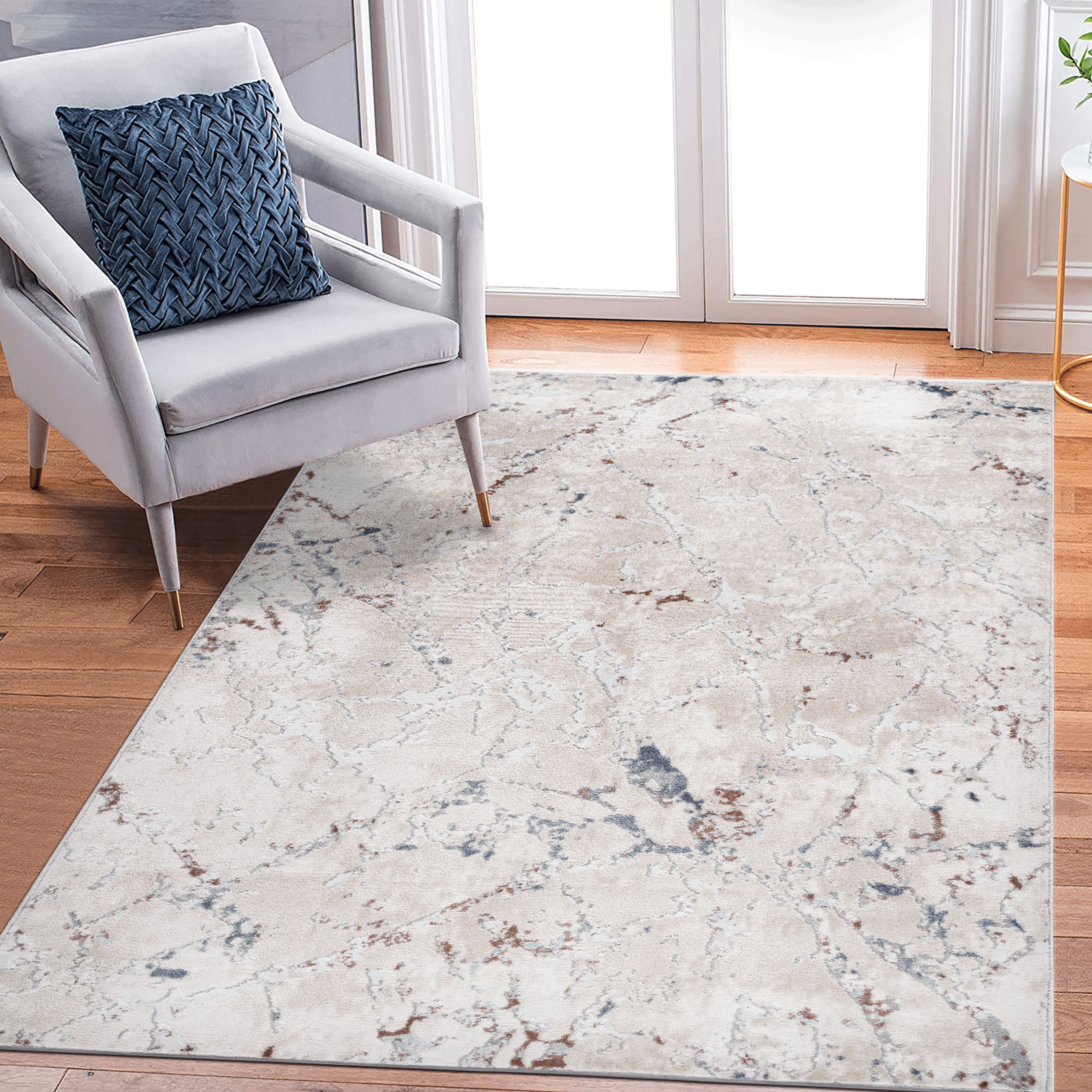 NAAR MARFI Collection Contemporary Non-Shedding and Stain Resistant Area Rug