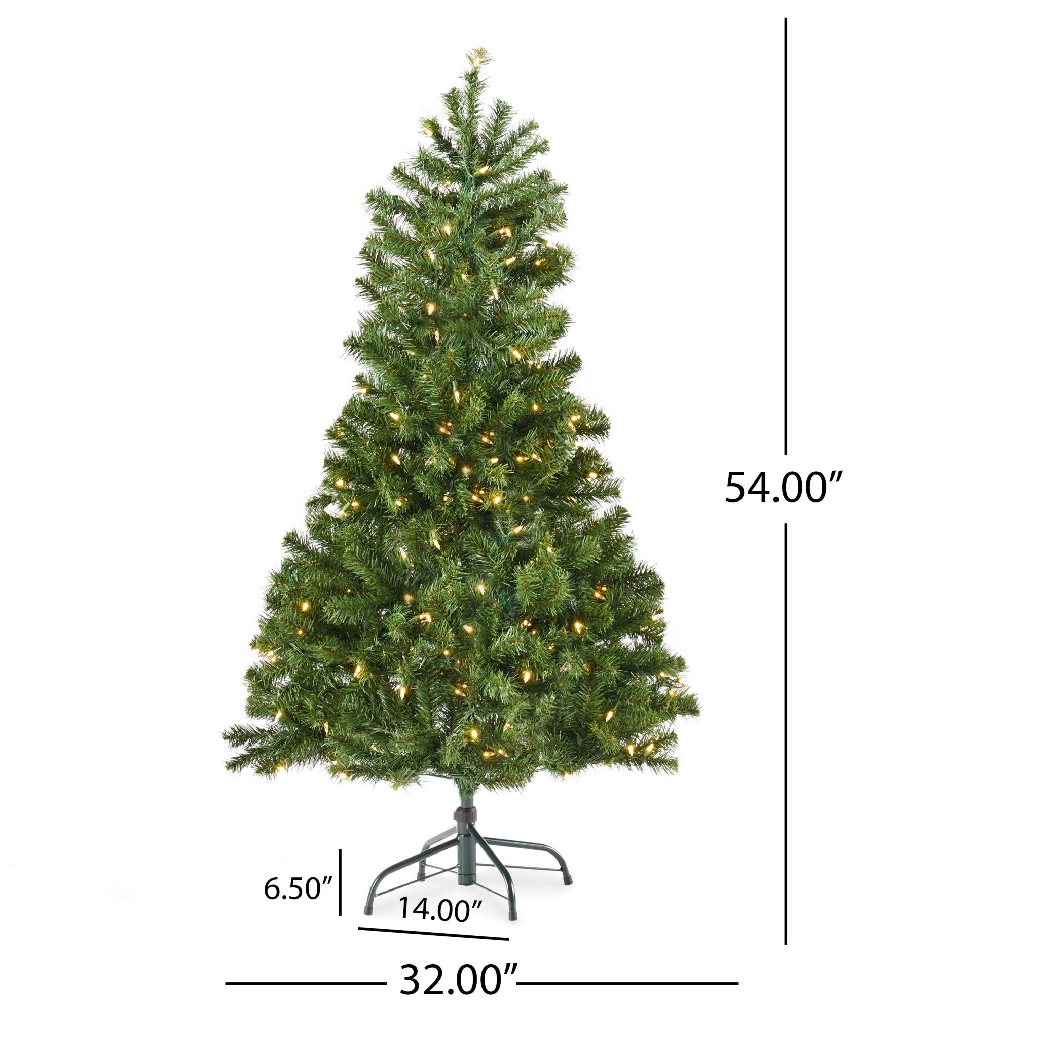 4.5' Noble Hinged Tree with 200 Clear Lights - UL,Dia:32 - Tuesday Morning - Decorative Objects