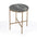 23" Brass And Gray Marble Round End Table