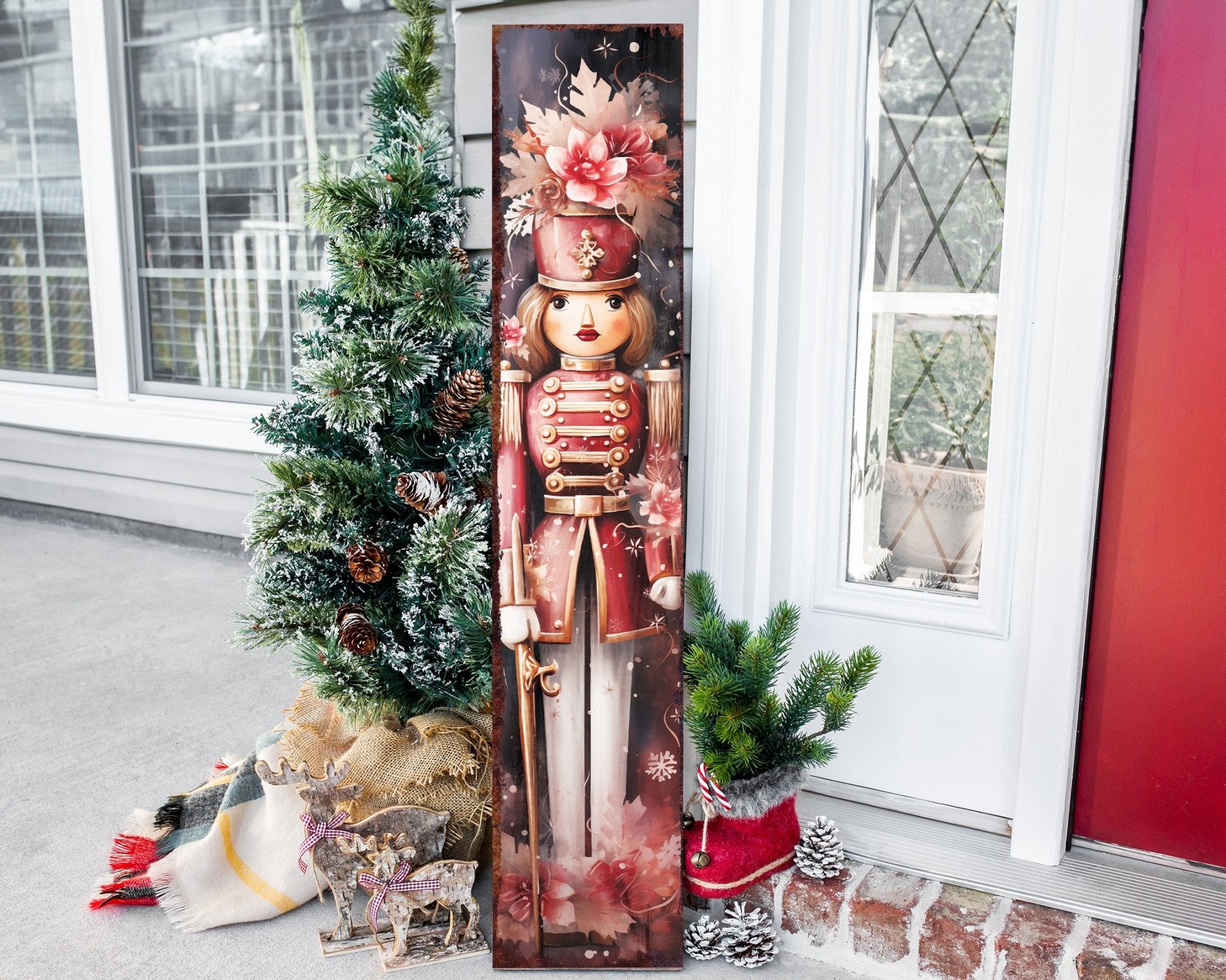 48in Girl Nutcracker Soldier Christmas Sign - Tuesday Morning - Wall Signs