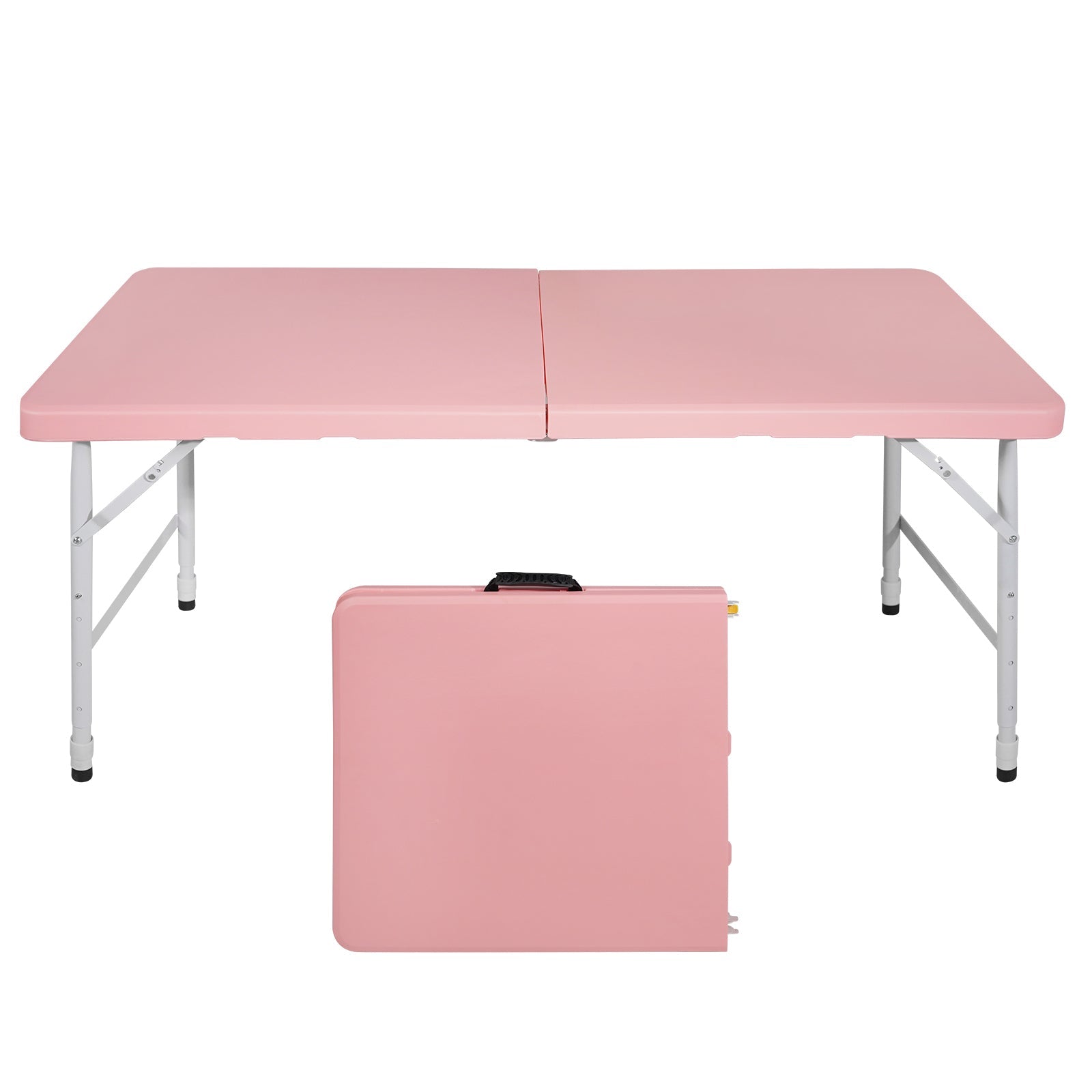 4ft Pink Portable Folding Table Indoor&Outdoor Maximum Weight 135KG Foldable Table for Camping - Tuesday Morning - Outdoor Tables