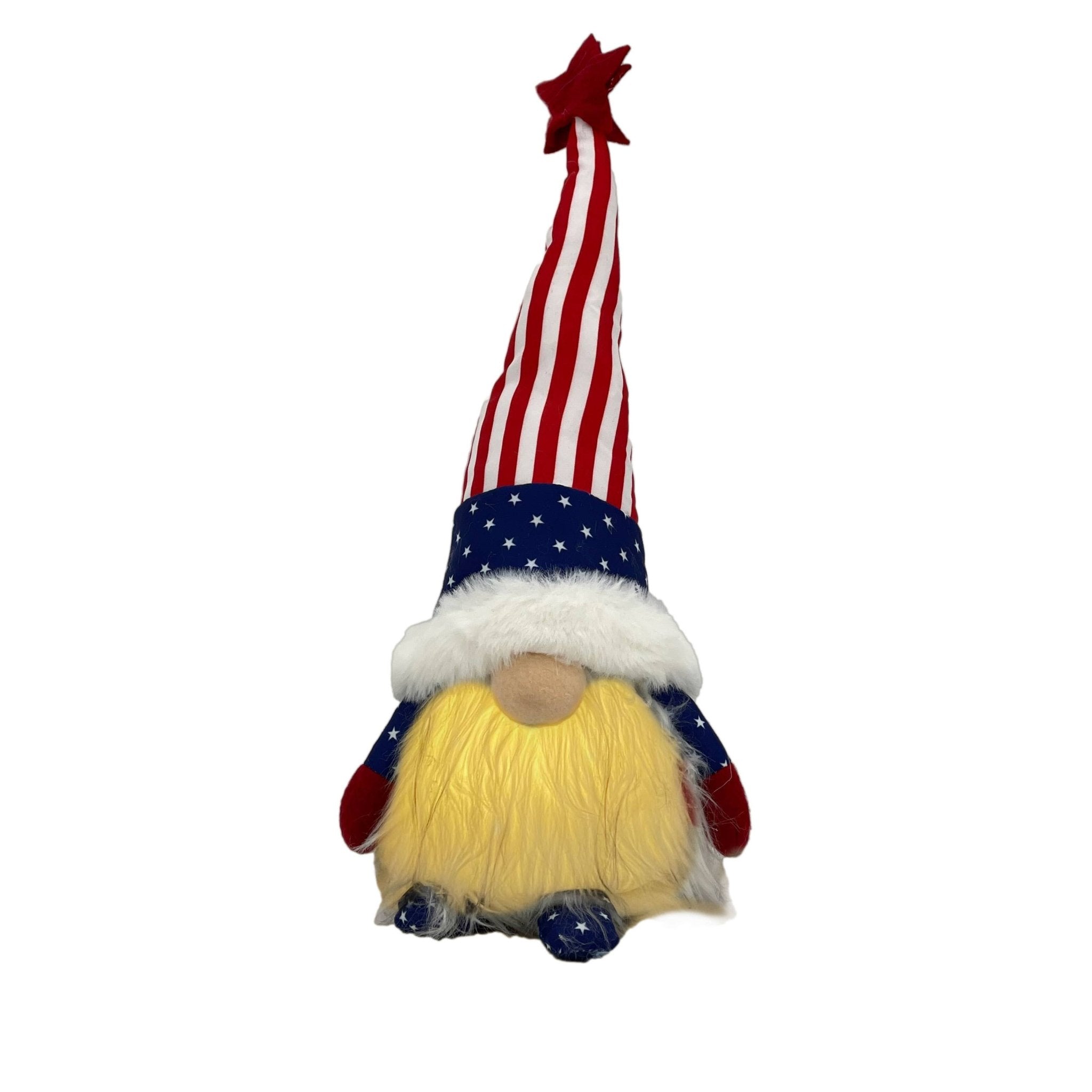 4th of July American Flag Fabric Holiday Gnome w/ LED - Tuesday Morning - Decorative Objects