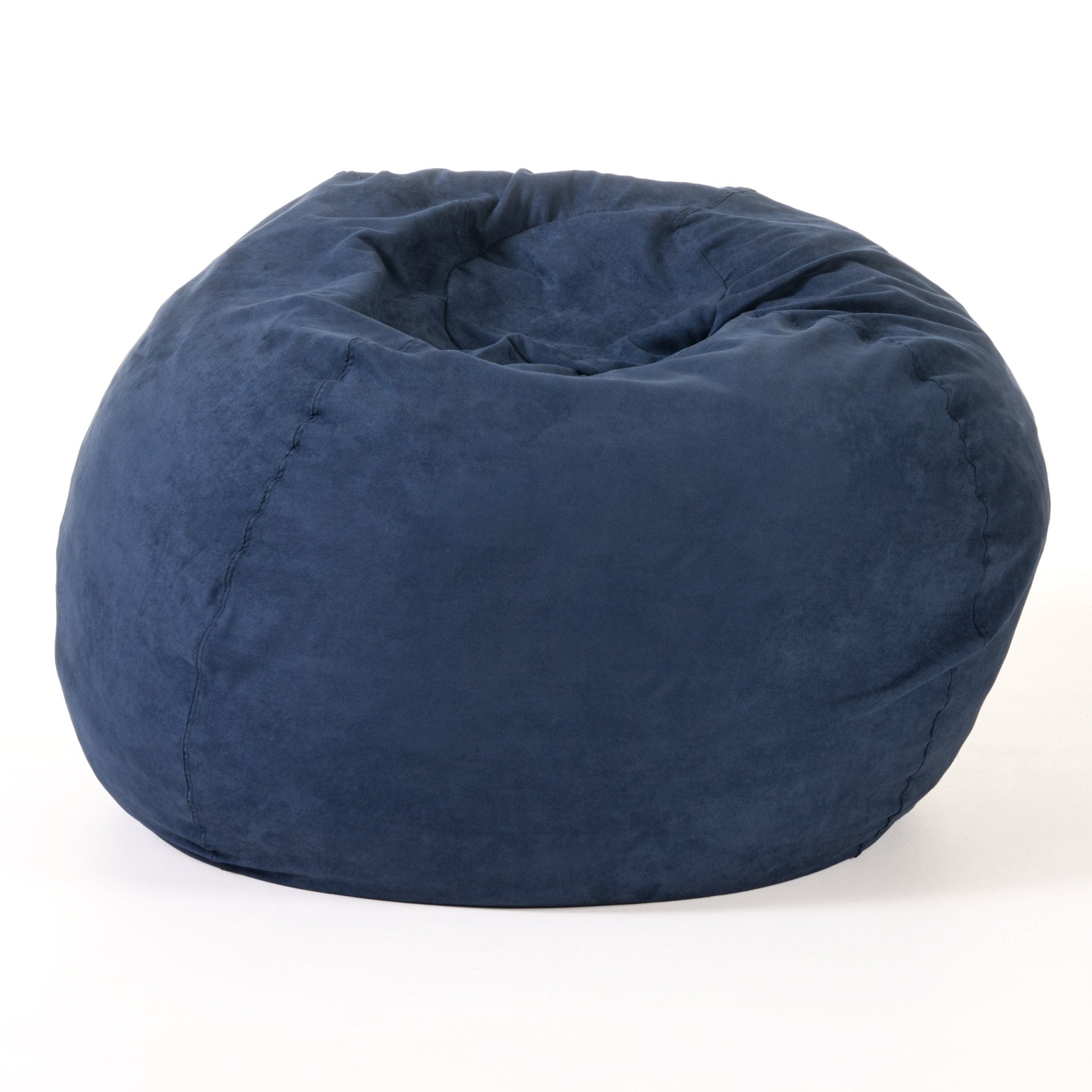 5 - Foot Comfortable High - Density Shredded Foam Bean Bag Chair with Removable Microsuede Cover - Midnight Blue - Tuesday Morning - Beanbags