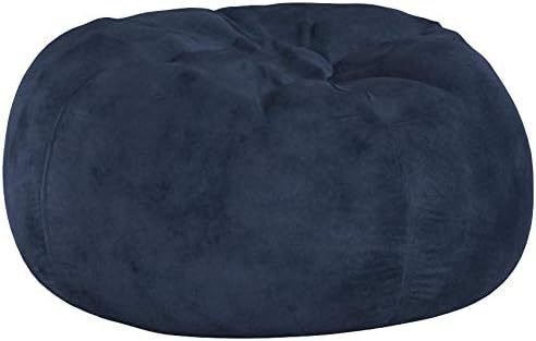 5 - Foot Comfortable High - Density Shredded Foam Bean Bag Chair with Removable Microsuede Cover - Midnight Blue - Tuesday Morning - Beanbags