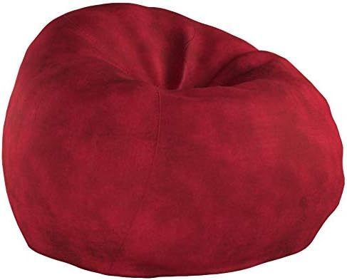 5 - Foot Comfortable High - Density Shredded Foam Bean Bag Chair with Removable Microsuede Cover - Red - Tuesday Morning - Beanbags