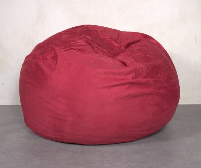 5 - Foot Comfortable High - Density Shredded Foam Bean Bag Chair with Removable Microsuede Cover - Red - Tuesday Morning - Beanbags